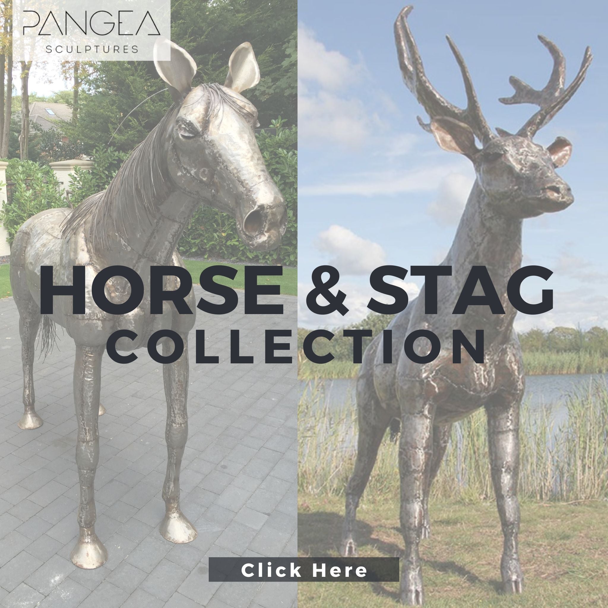 Stag & Horse Sculptures - Pangea Sculptures