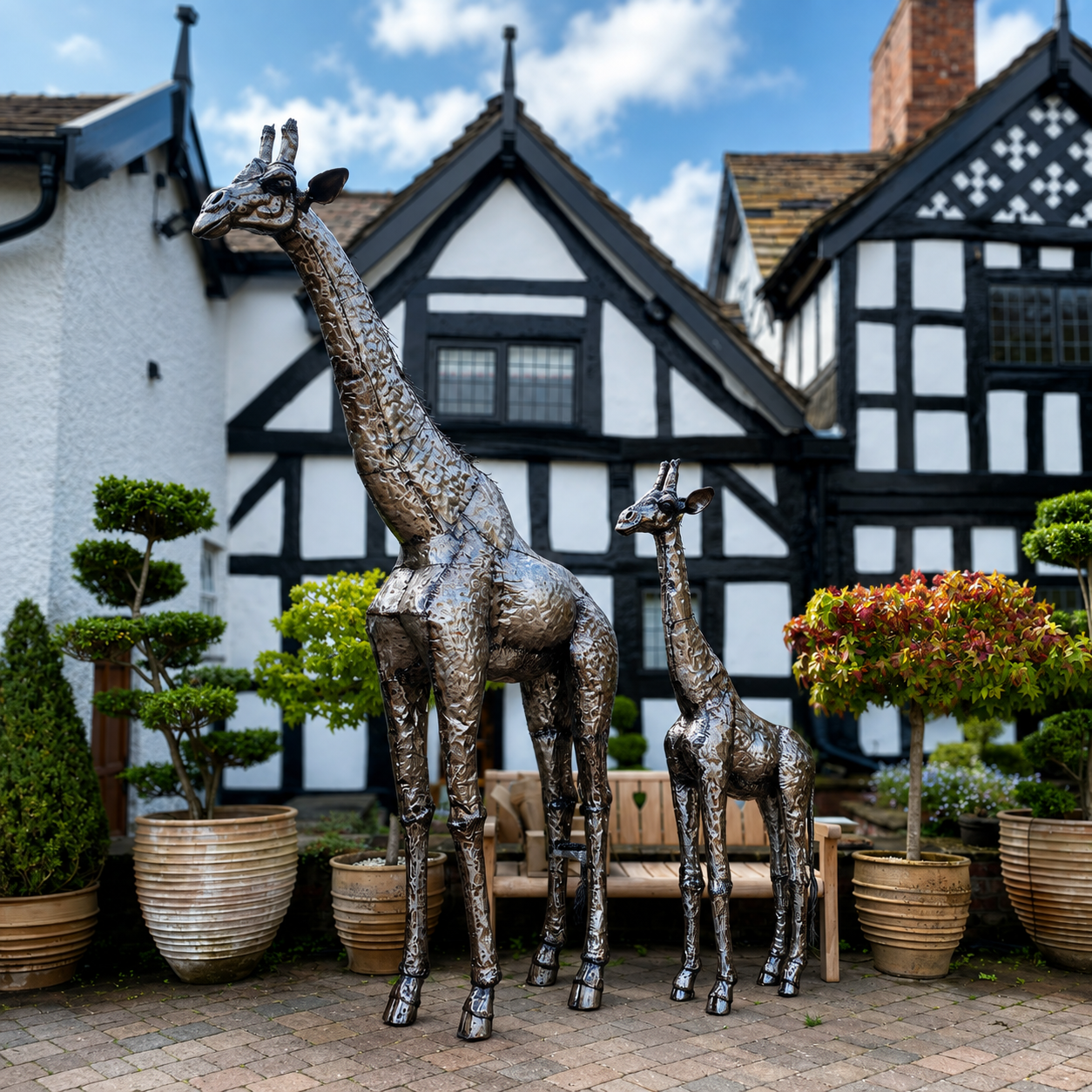 Giraffe Metal Sculpture 11ft
