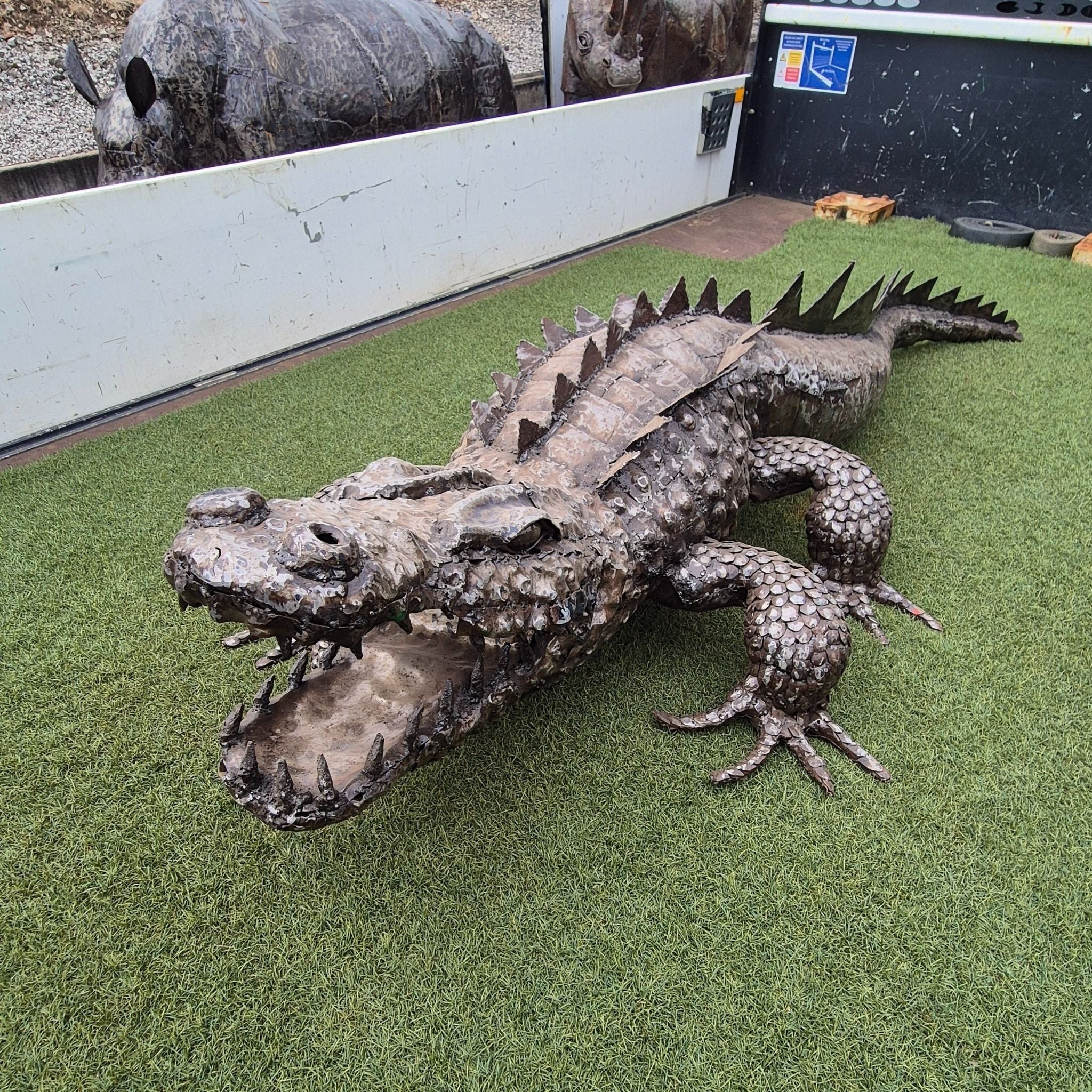 Crocodile Metal Sculpture 7ft