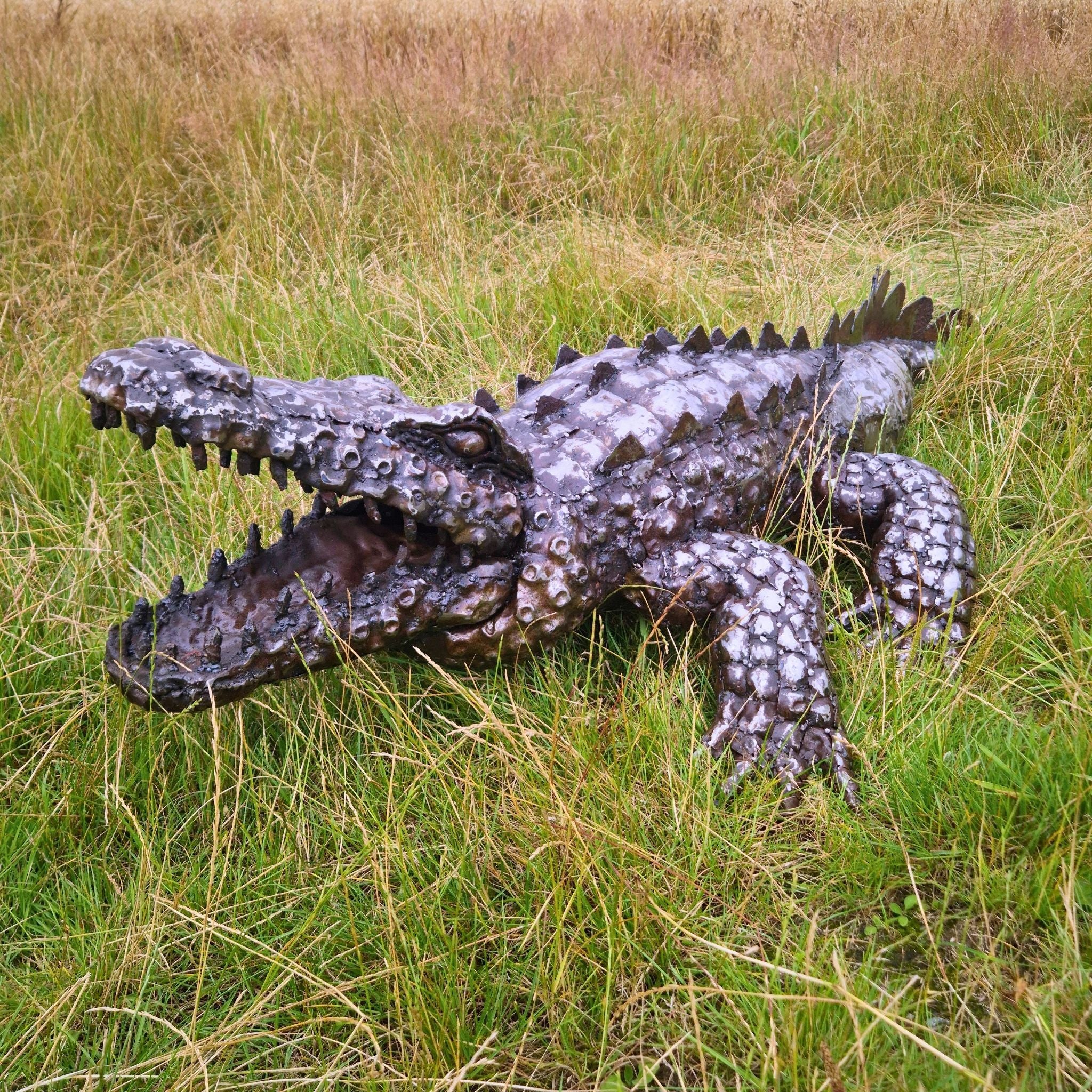 Crocodile Metal Sculpture 7ft