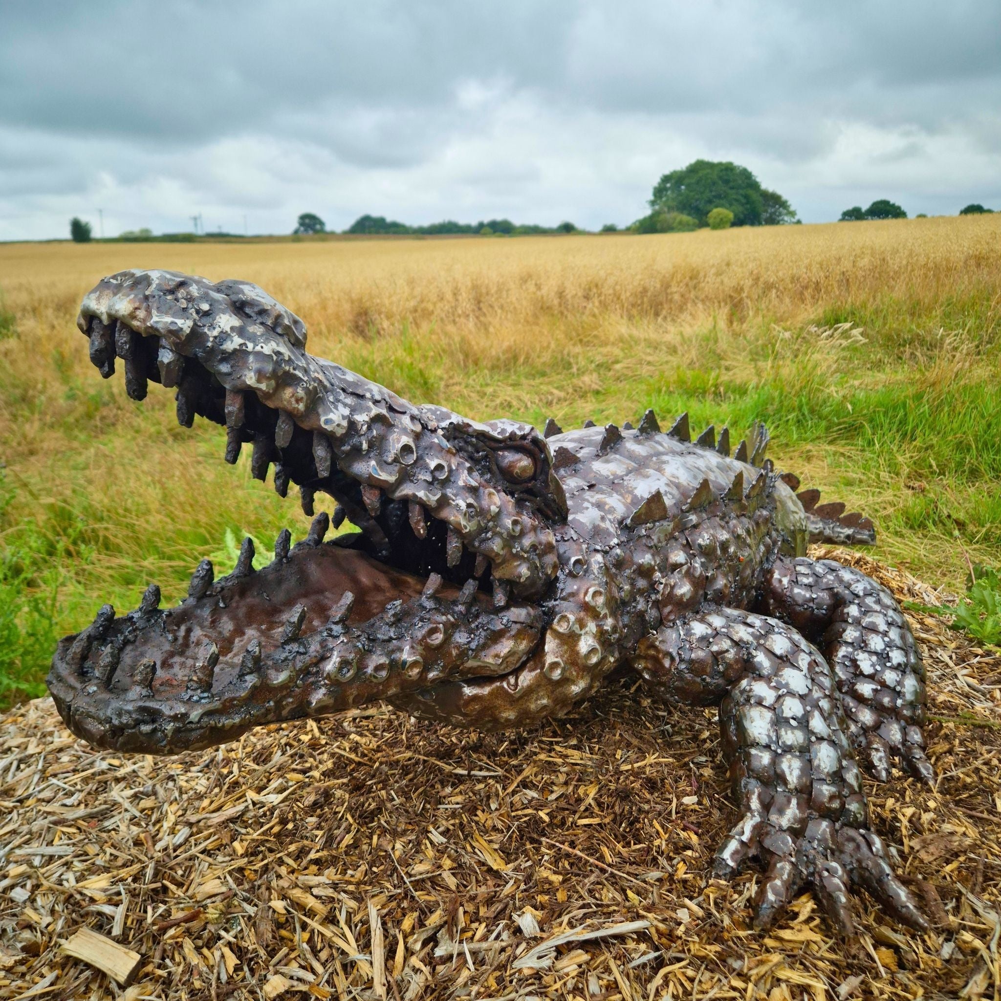 Crocodile Metal Sculpture 7ft