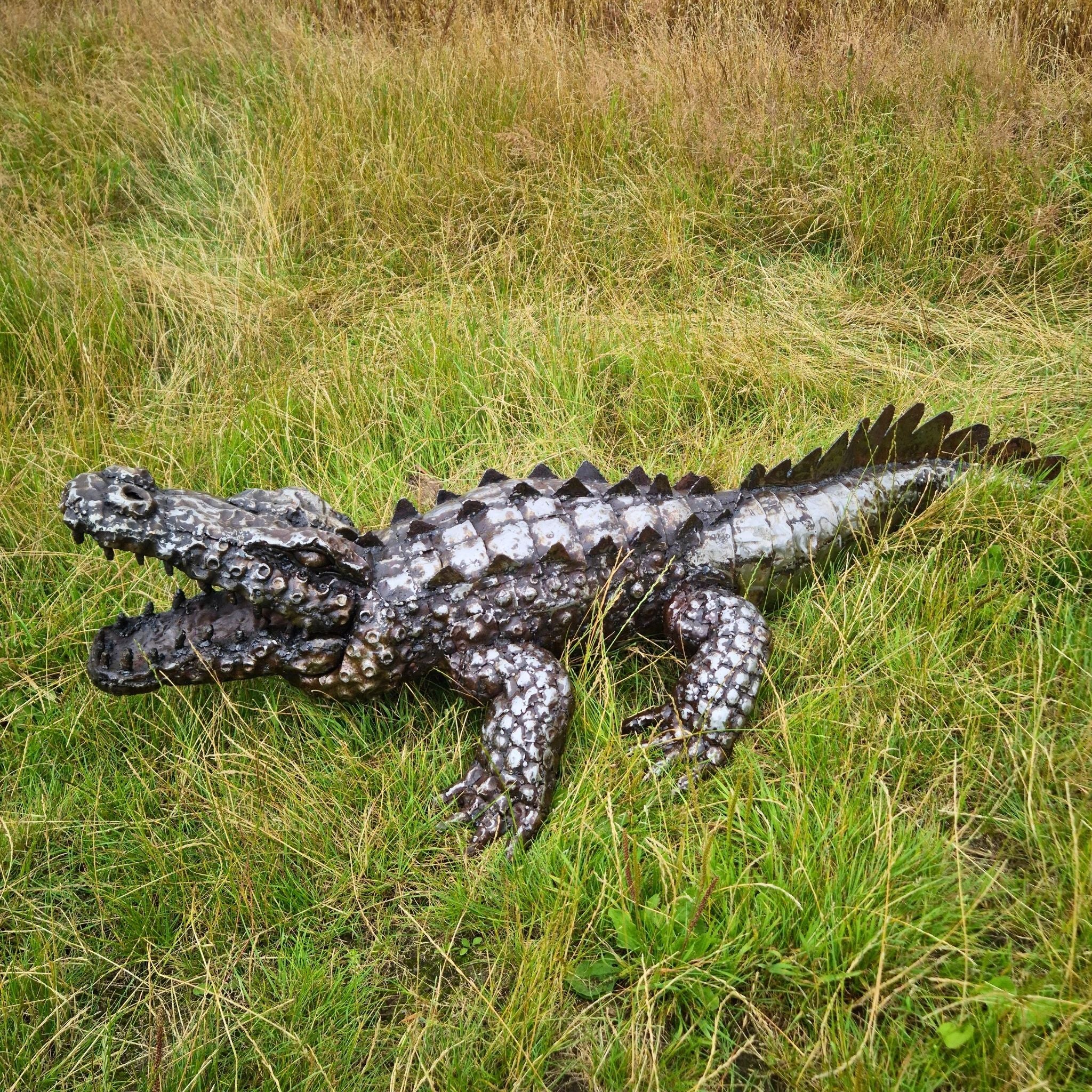 Crocodile Metal Sculpture 7ft