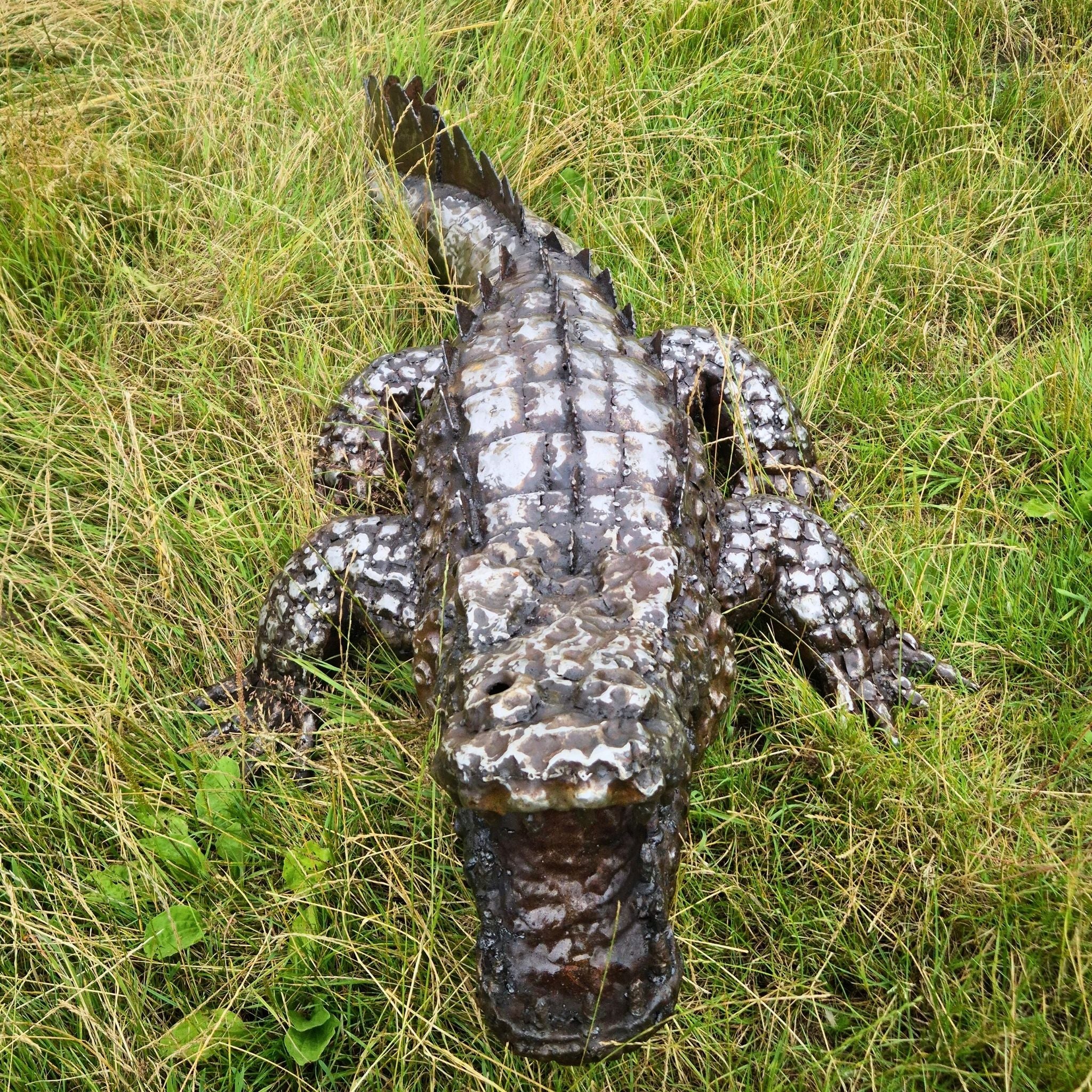 Crocodile Metal Sculpture 7ft