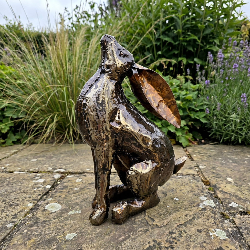 Stretching Hare Sculpture