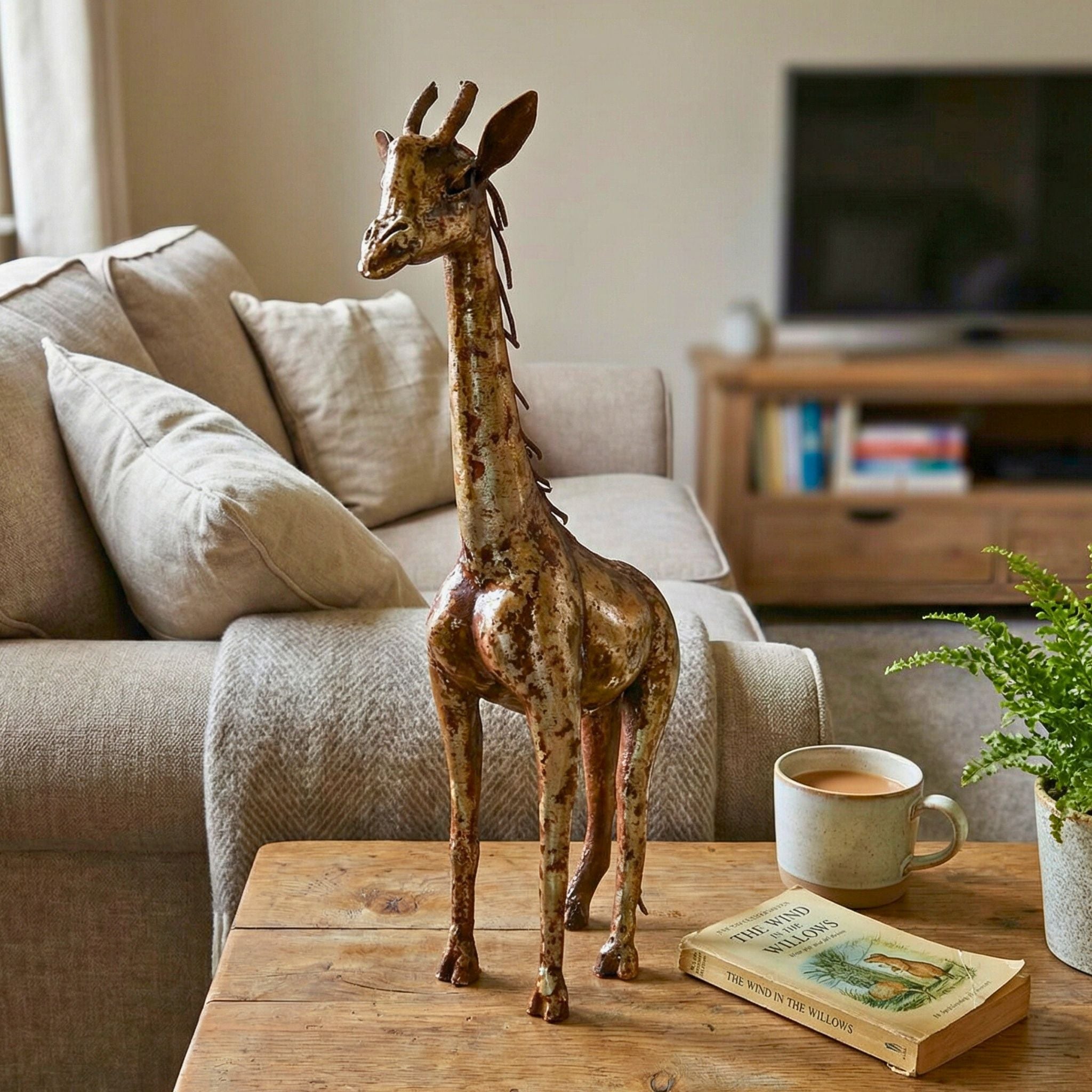 Giraffe Metal Sculpture 1ft