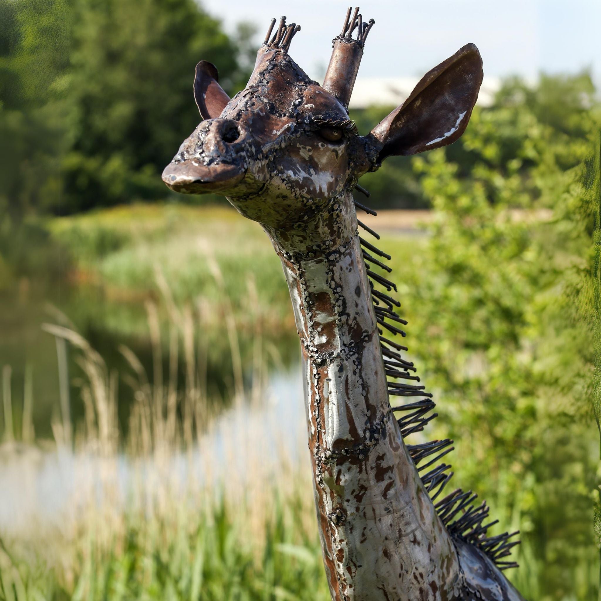 Giraffe Metal Sculpture 6ft