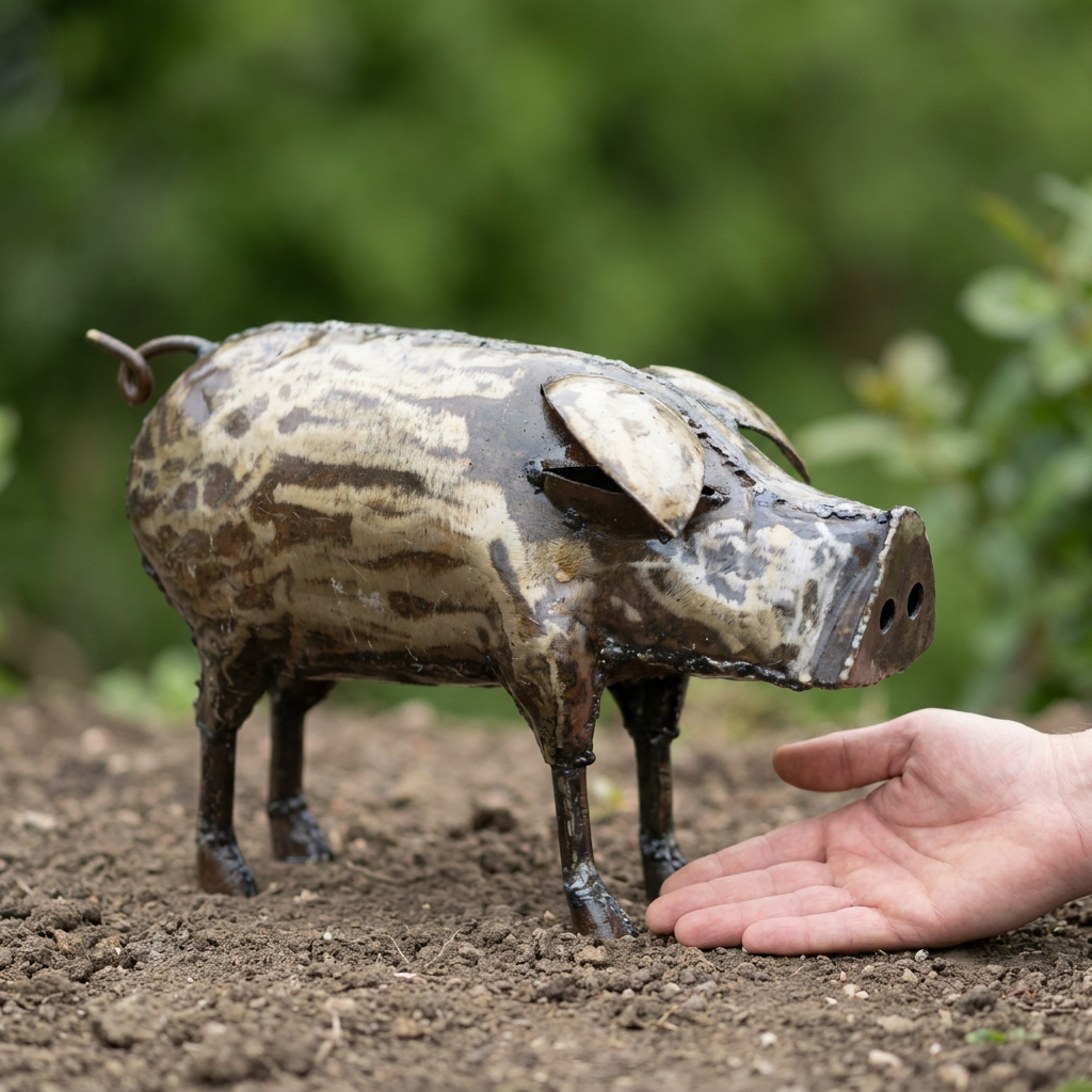 Pig Metal Sculpture - Medium