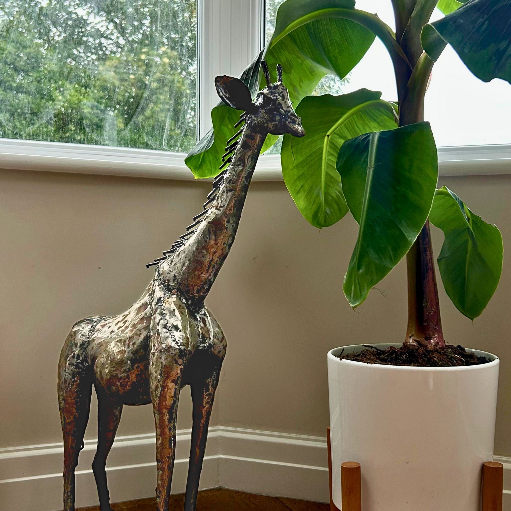 Giraffe Metal Sculpture 2.5ft