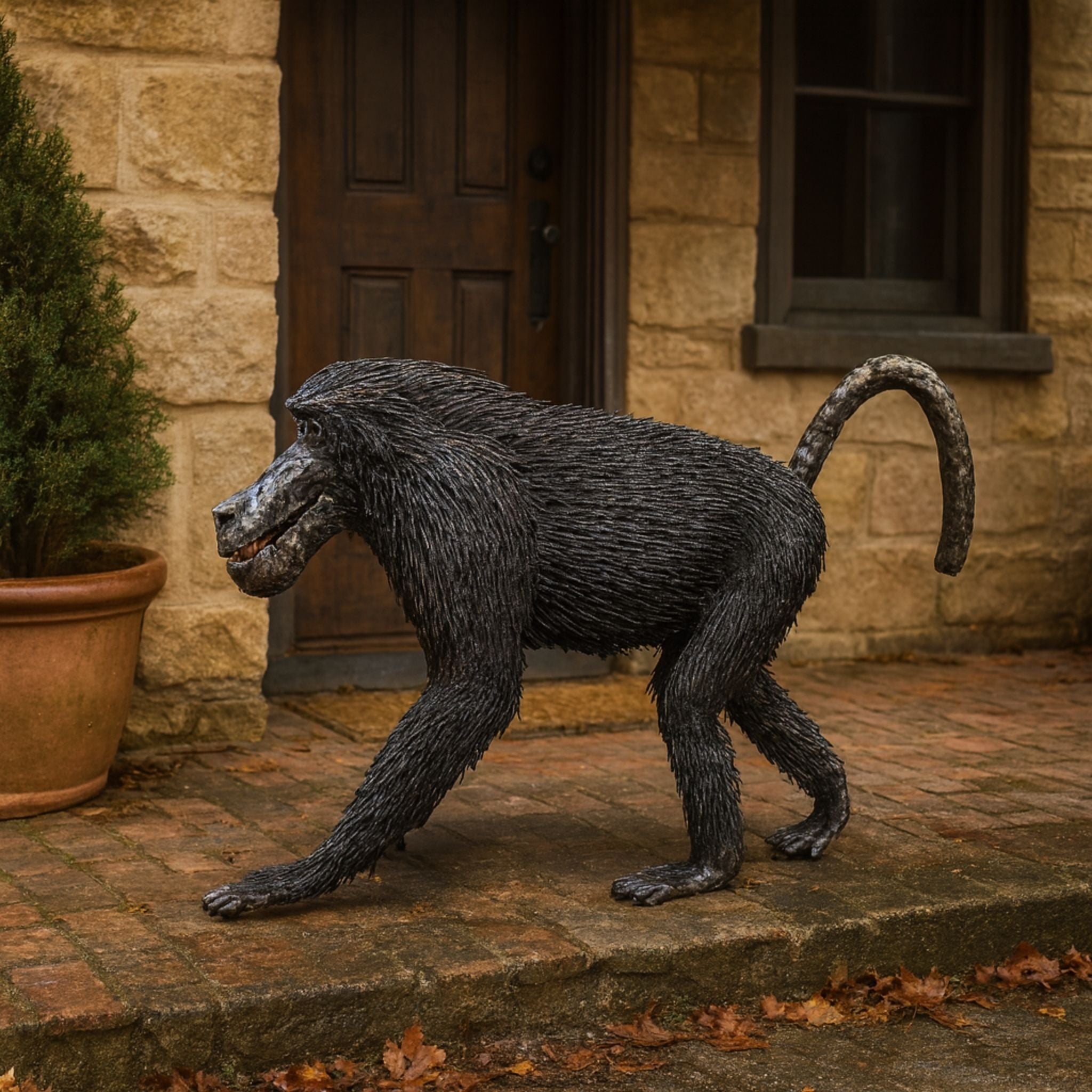 Baboon Metal Sculpture