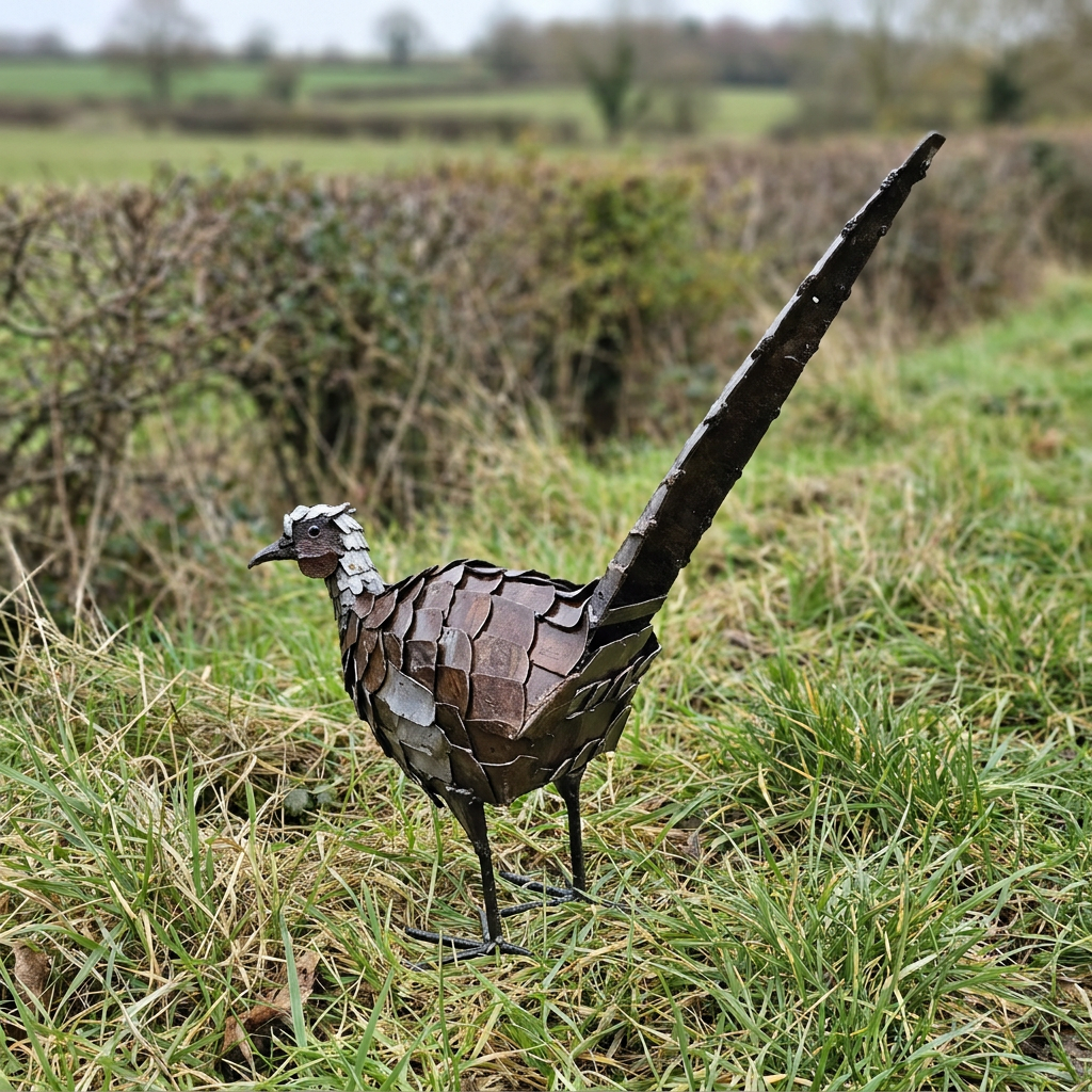 Pheasant Metal Sculpture