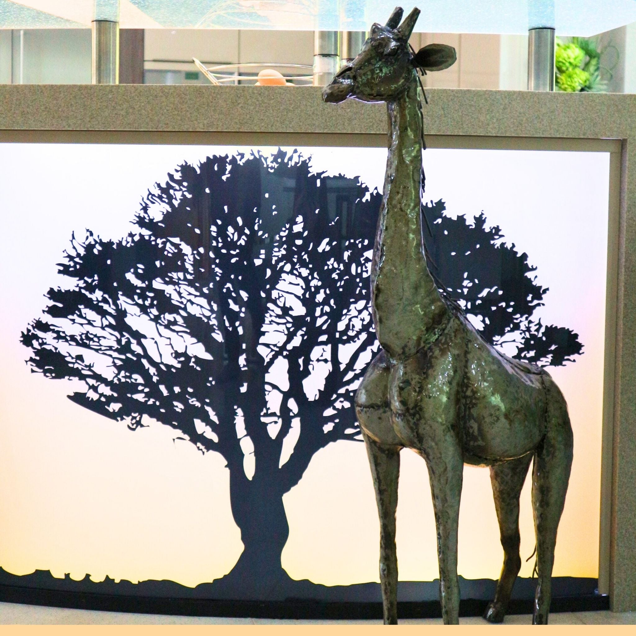 Giraffe Metal Sculpture 3ft
