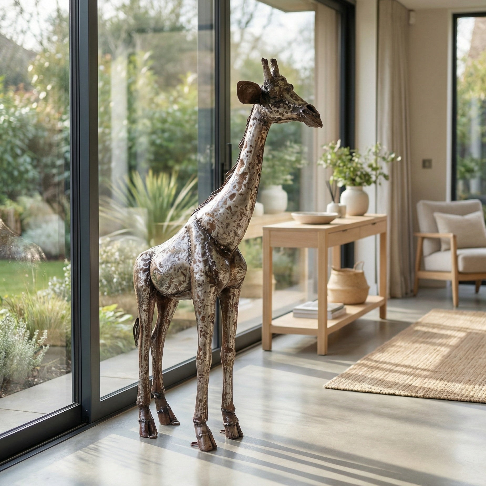 Giraffe Metal Sculpture 3ft