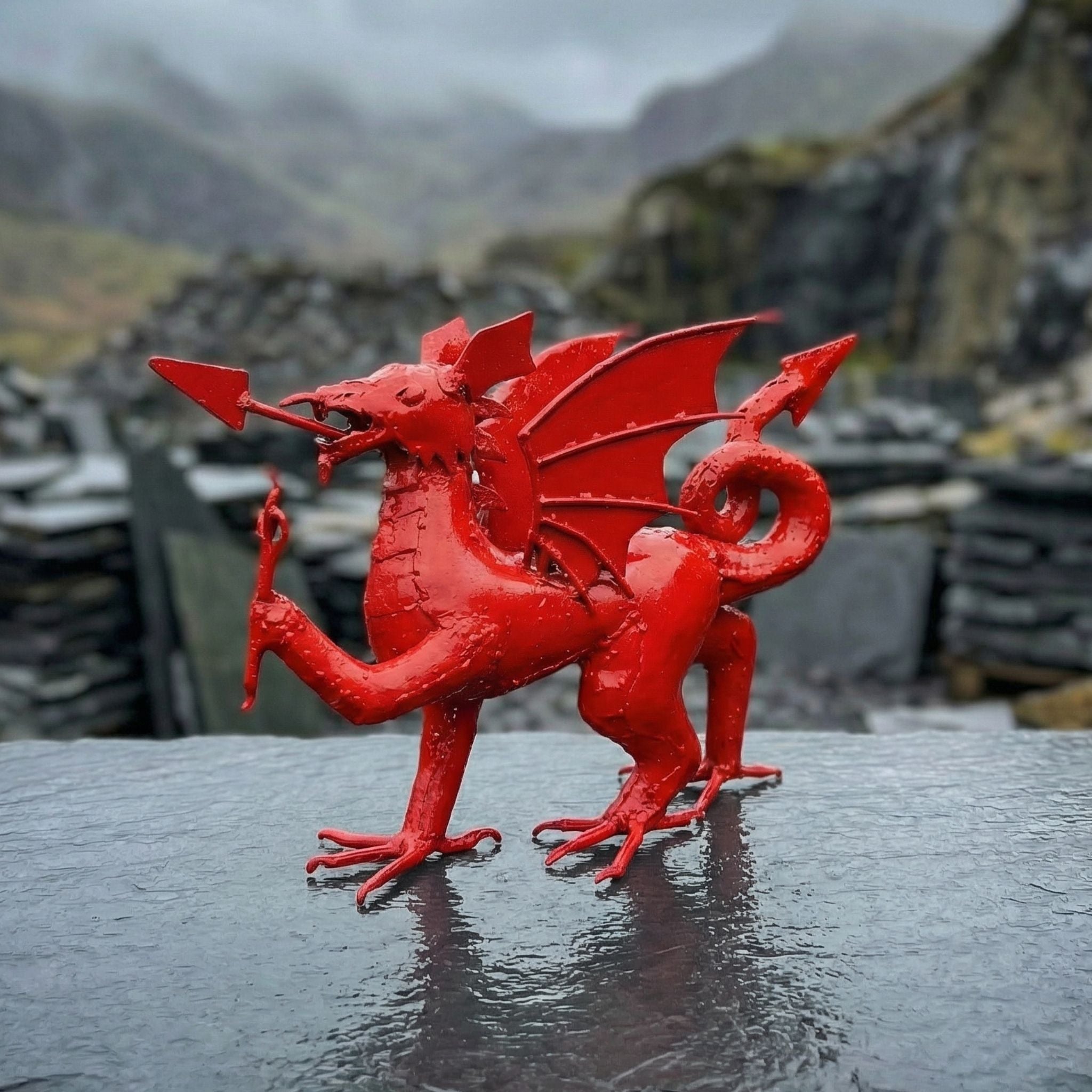 Welsh Dragon Metal Sculpture