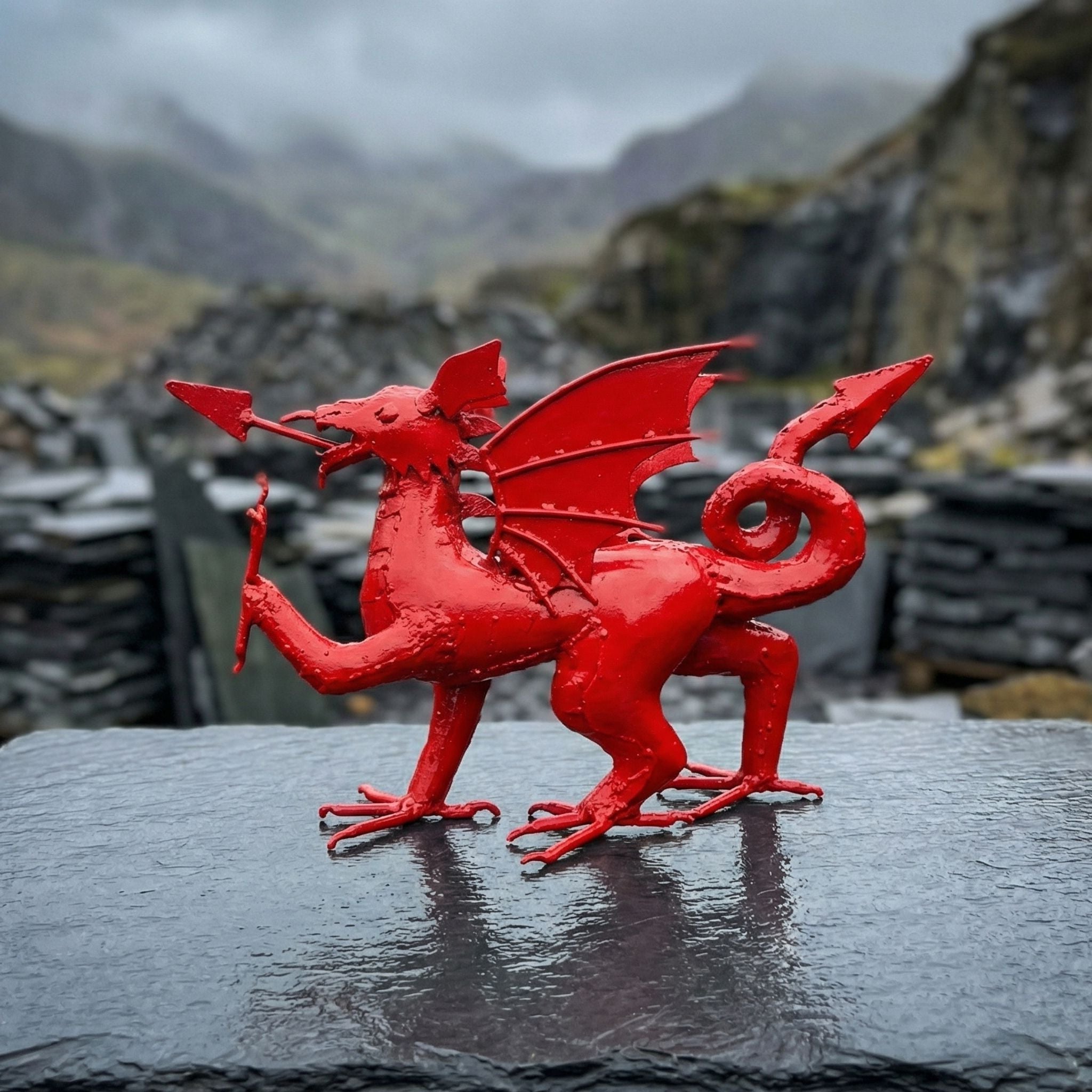 Welsh Dragon Metal Sculpture