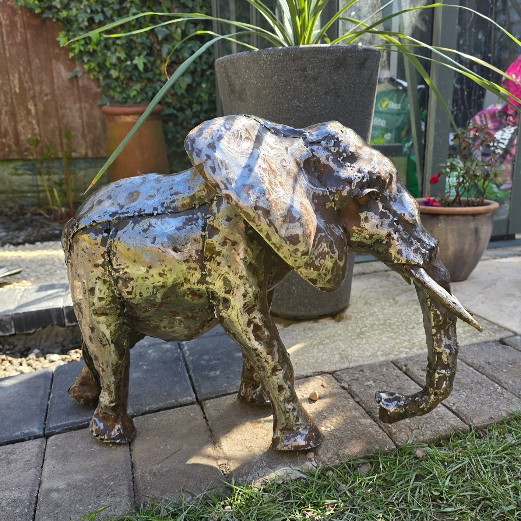 Elephant Metal Sculpture 1ft