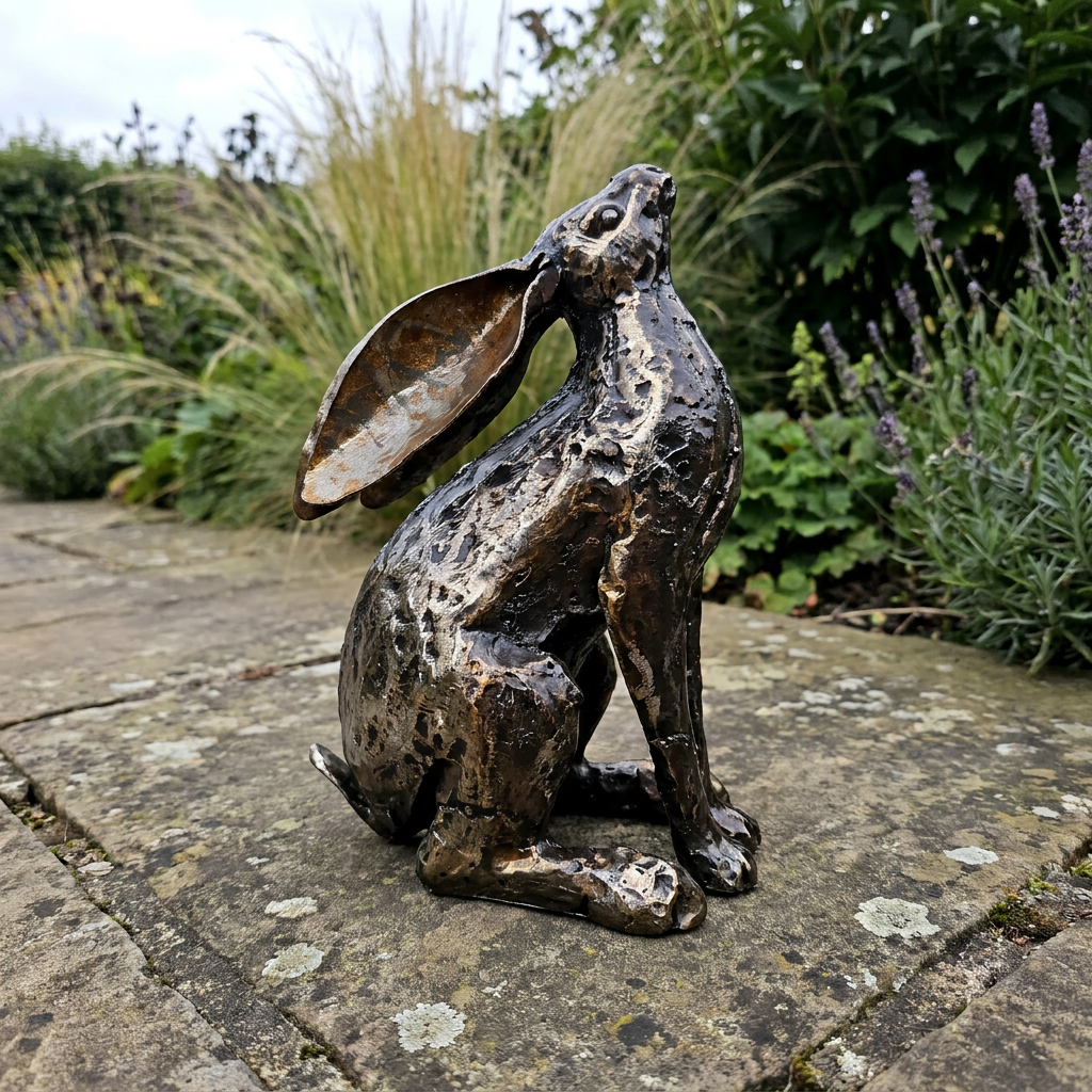 Stretching Hare Sculpture