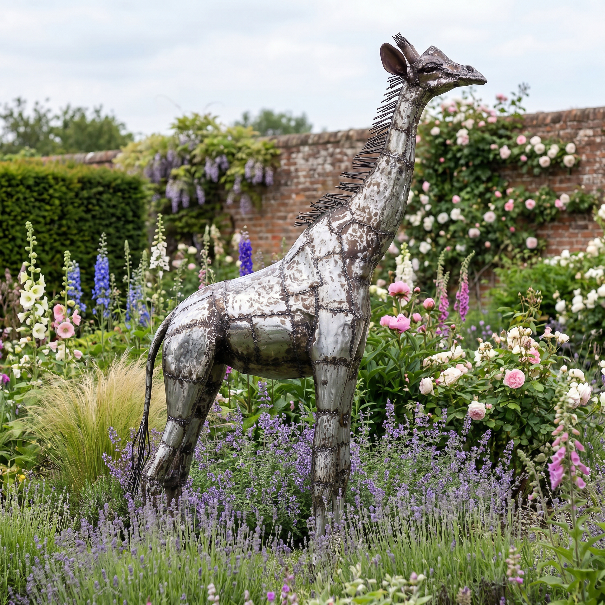 Giraffe Metal Sculpture 6ft