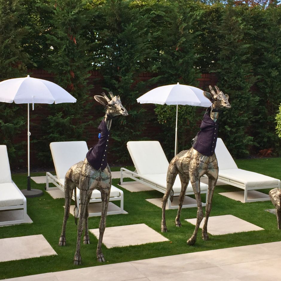 Giraffe Metal Sculpture 6ft