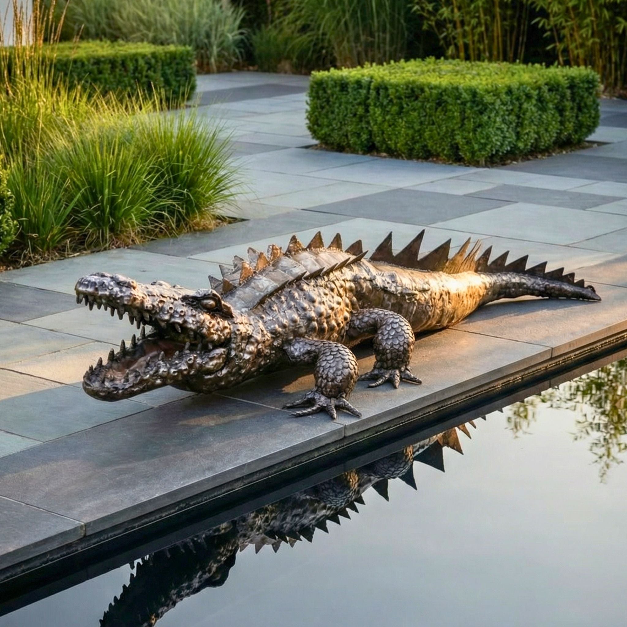 Crocodile Metal Sculpture 7ft