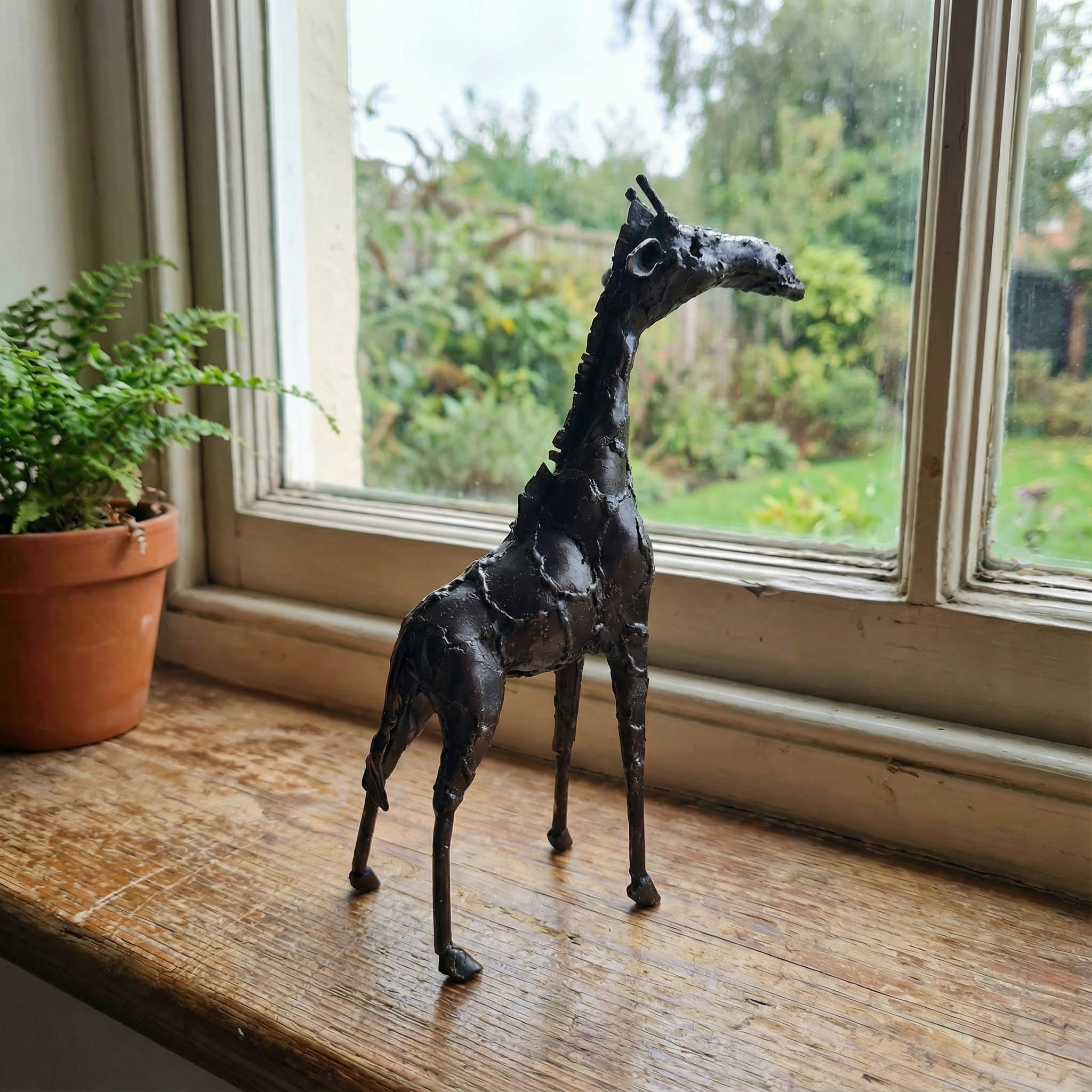 Miniature Giraffe Metal Sculpture