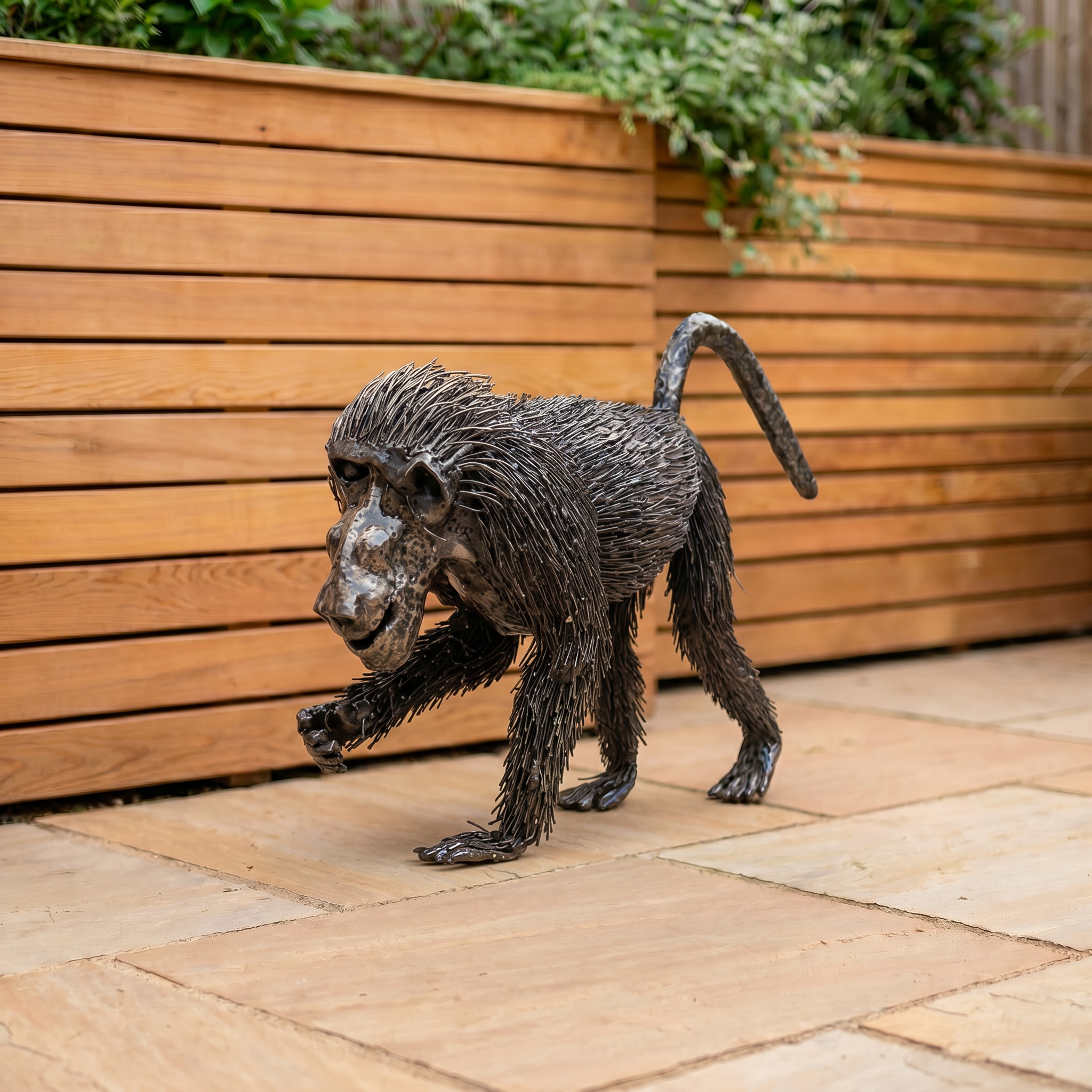 Striding Baboon Sculpture