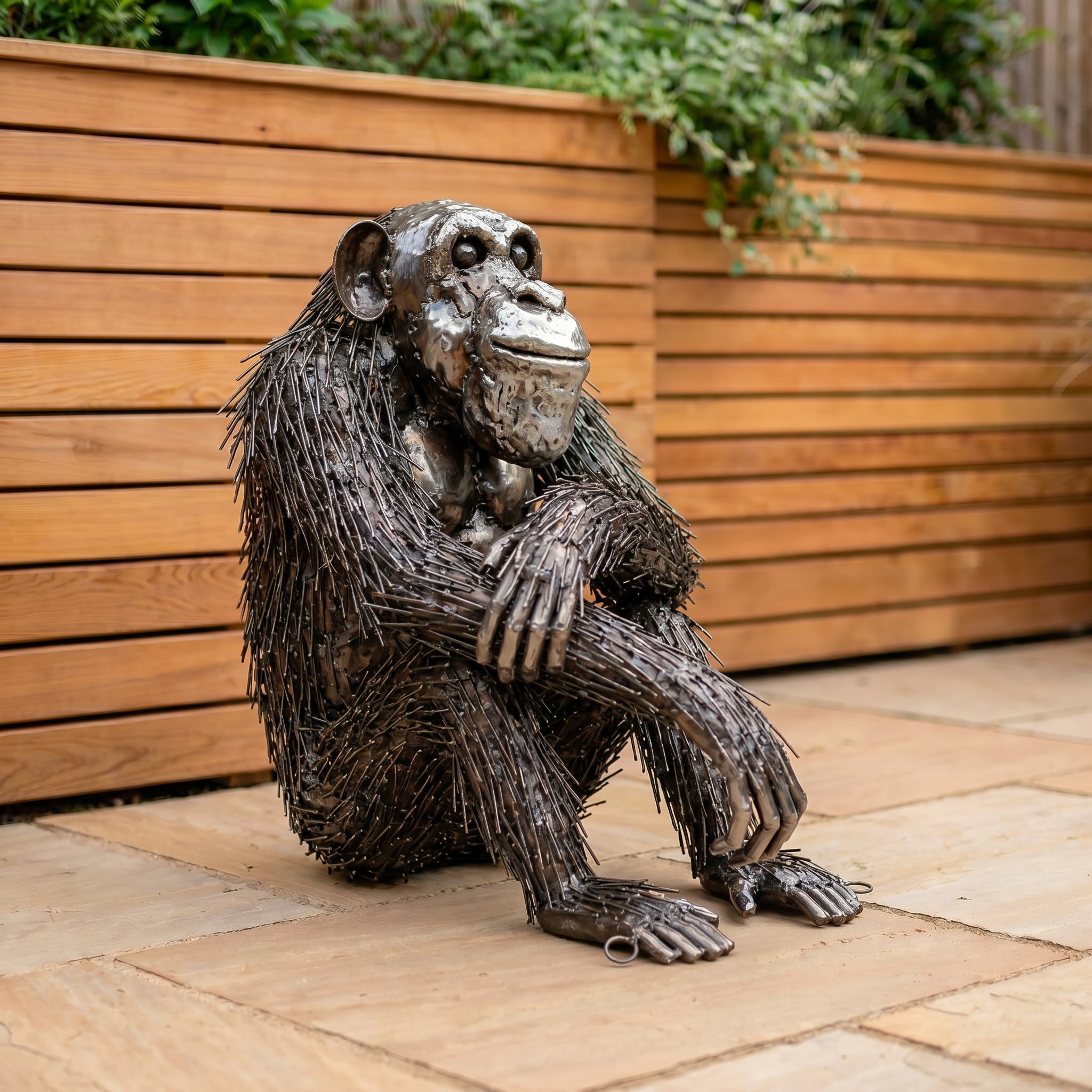 Crouched Chimpanzee Sculpture