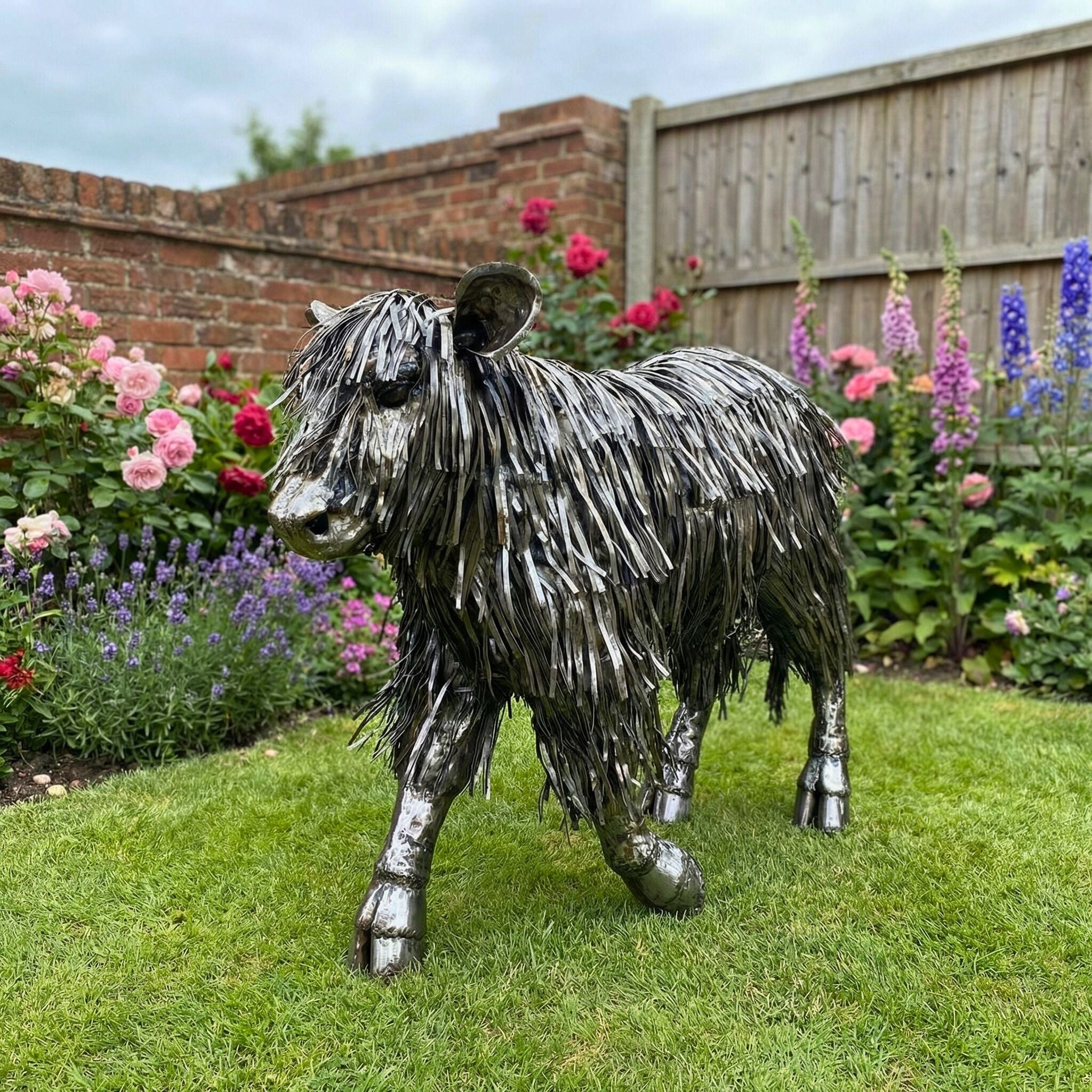 Highland Calf Metal Sculpture