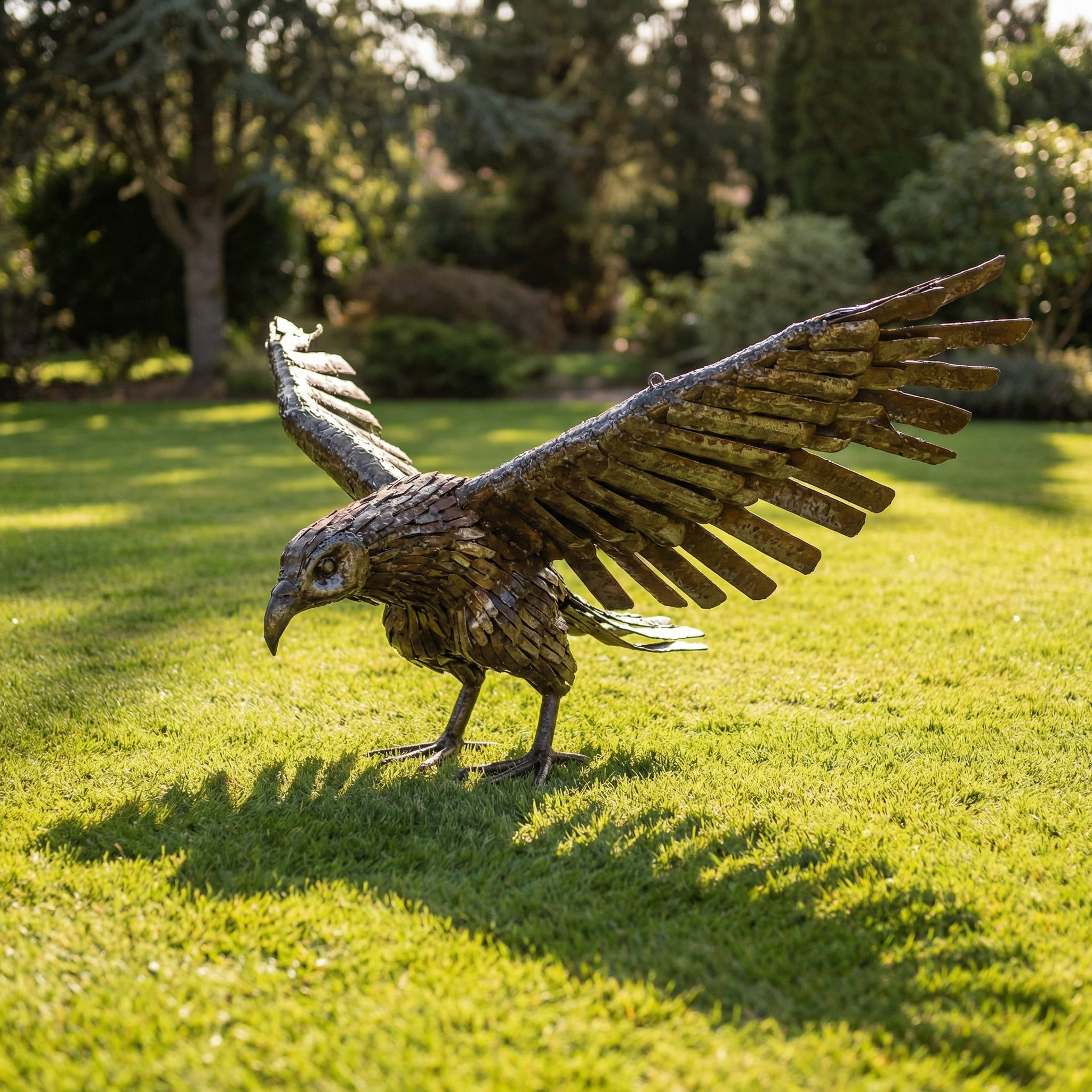 Large Flying Eagle Metal Sculpture