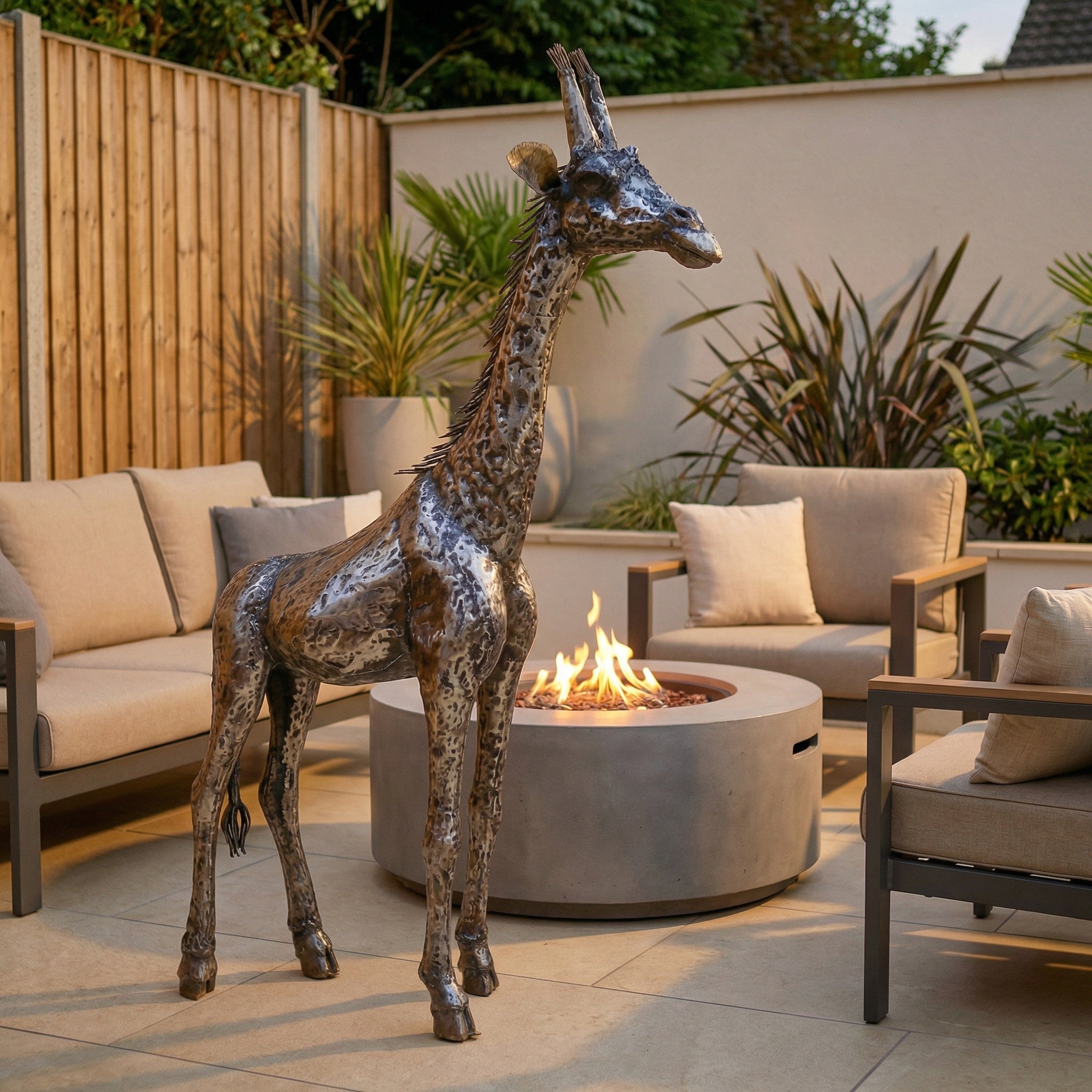 Giraffe Metal Sculpture 4ft