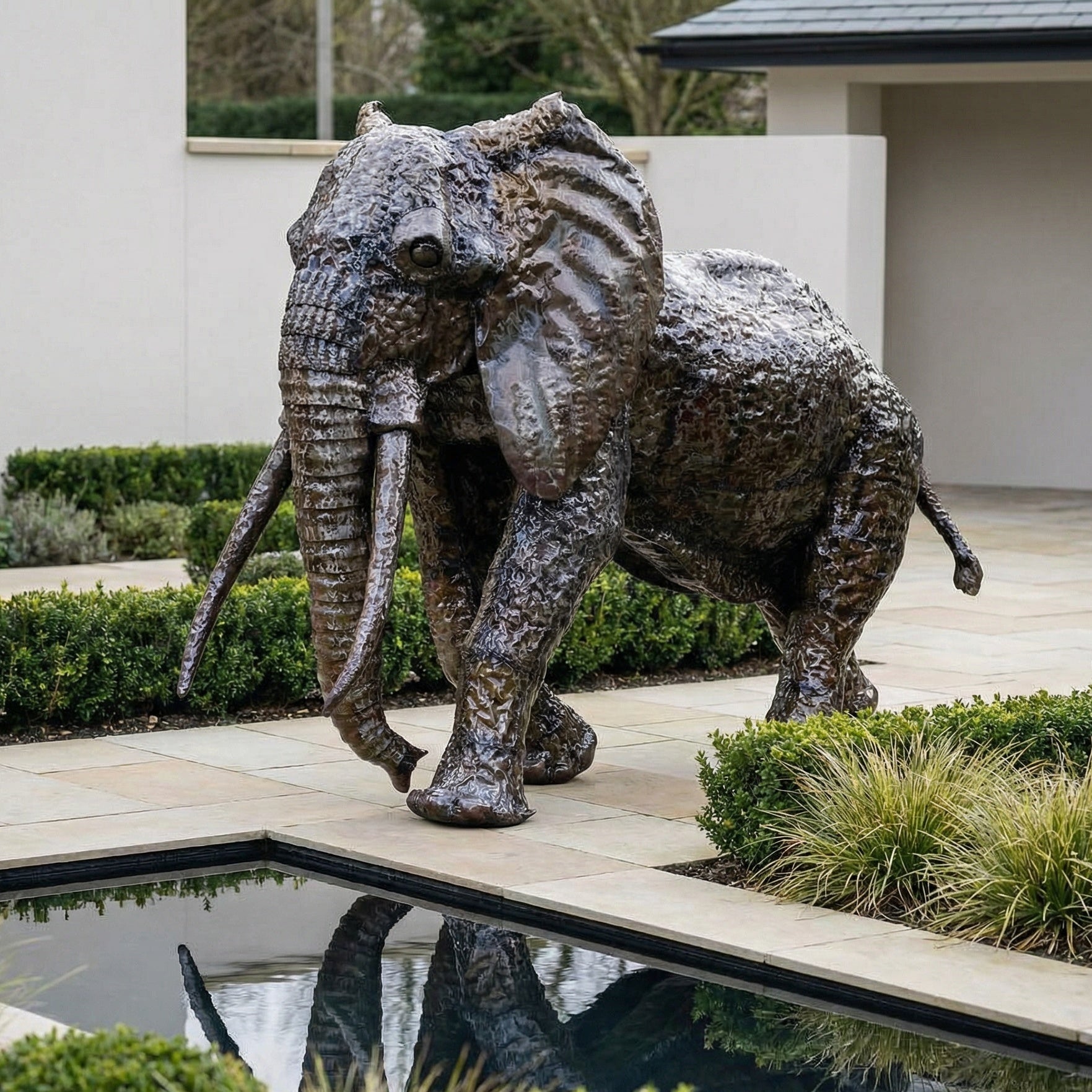 Elephant Metal Sculpture 8ft