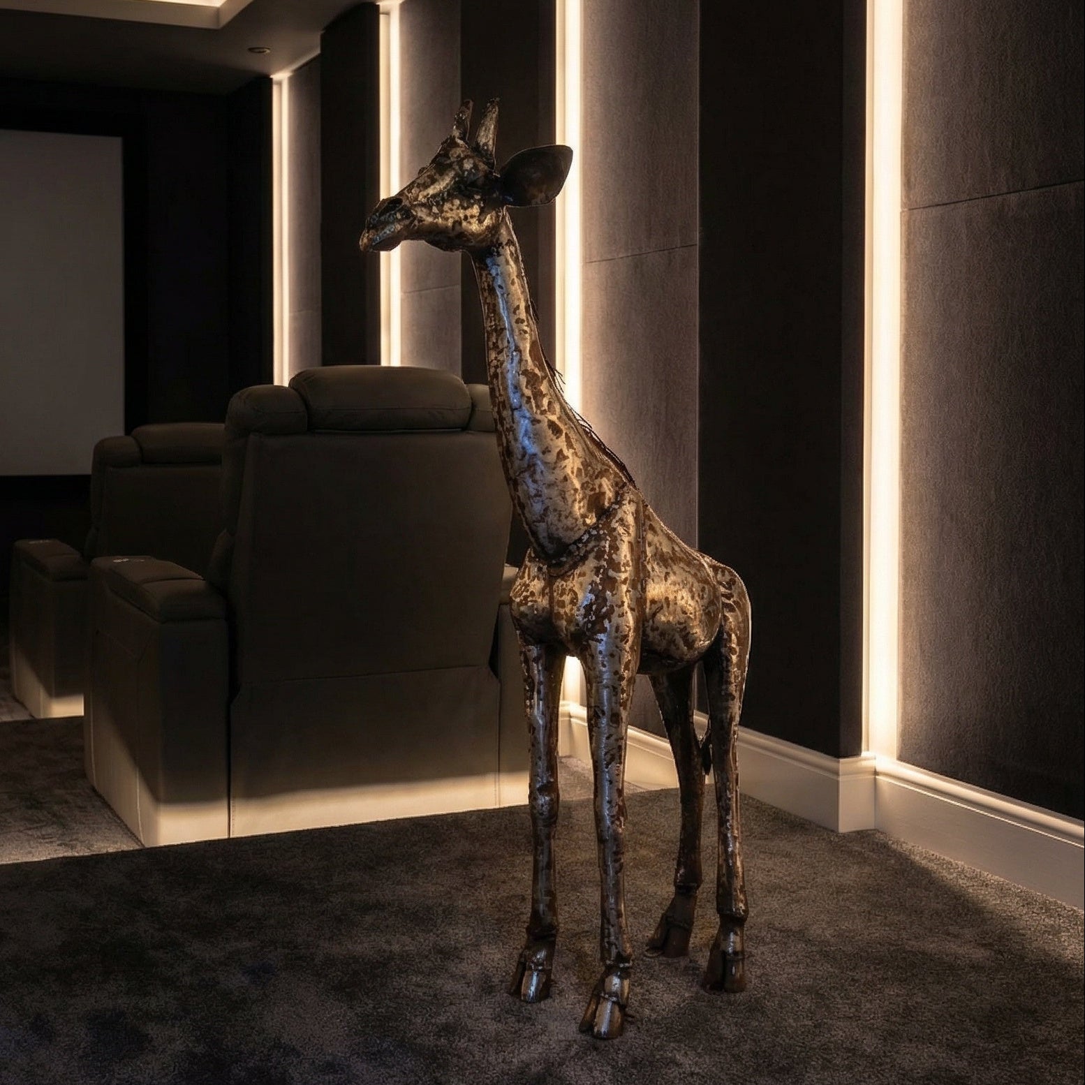 Giraffe Metal Sculpture 3ft