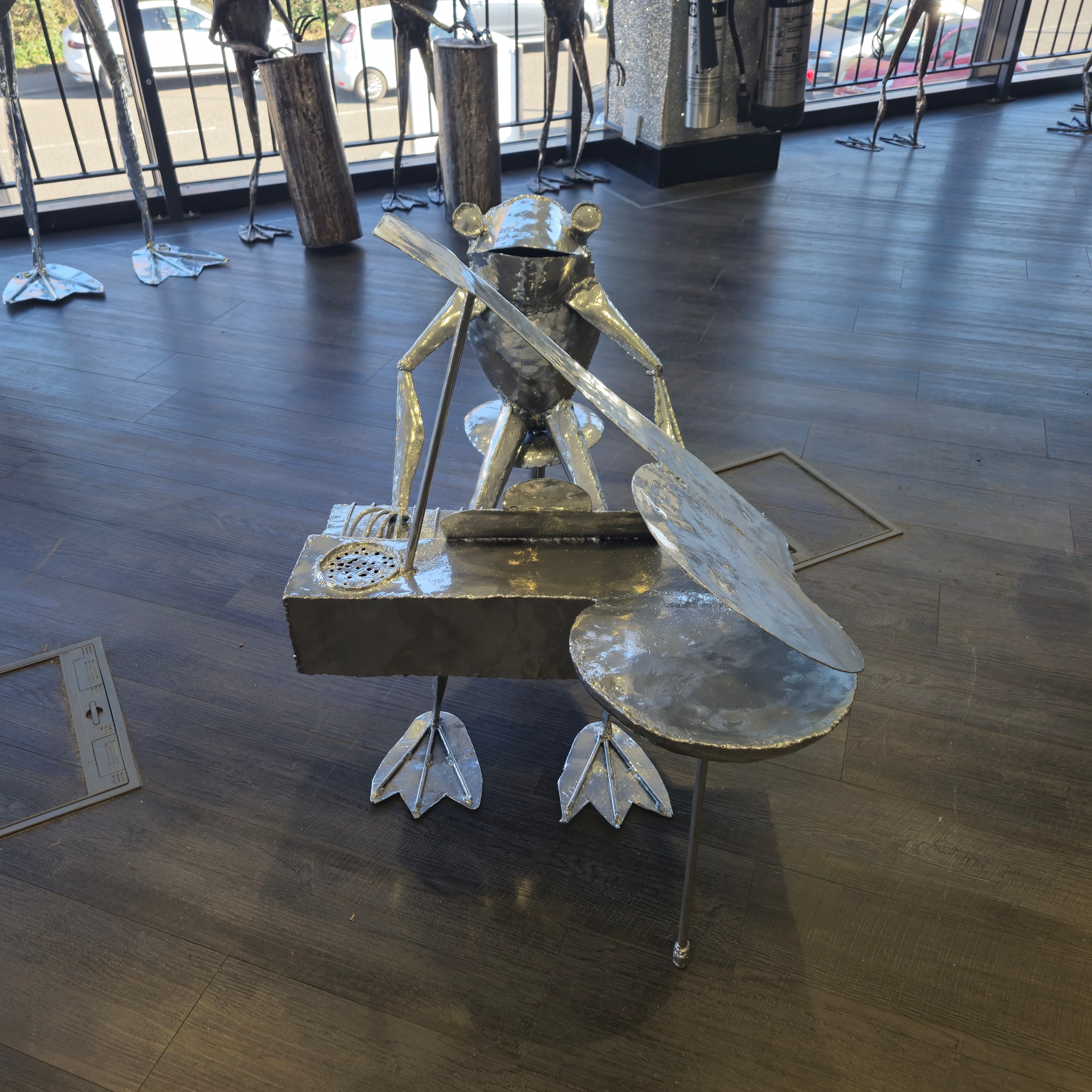 Piano Frog Metal Sculptures