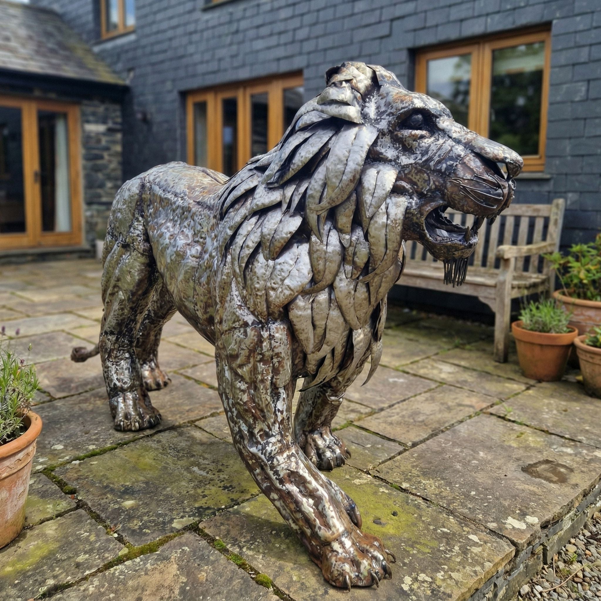 Lion Metal Sculpture 4.4ft