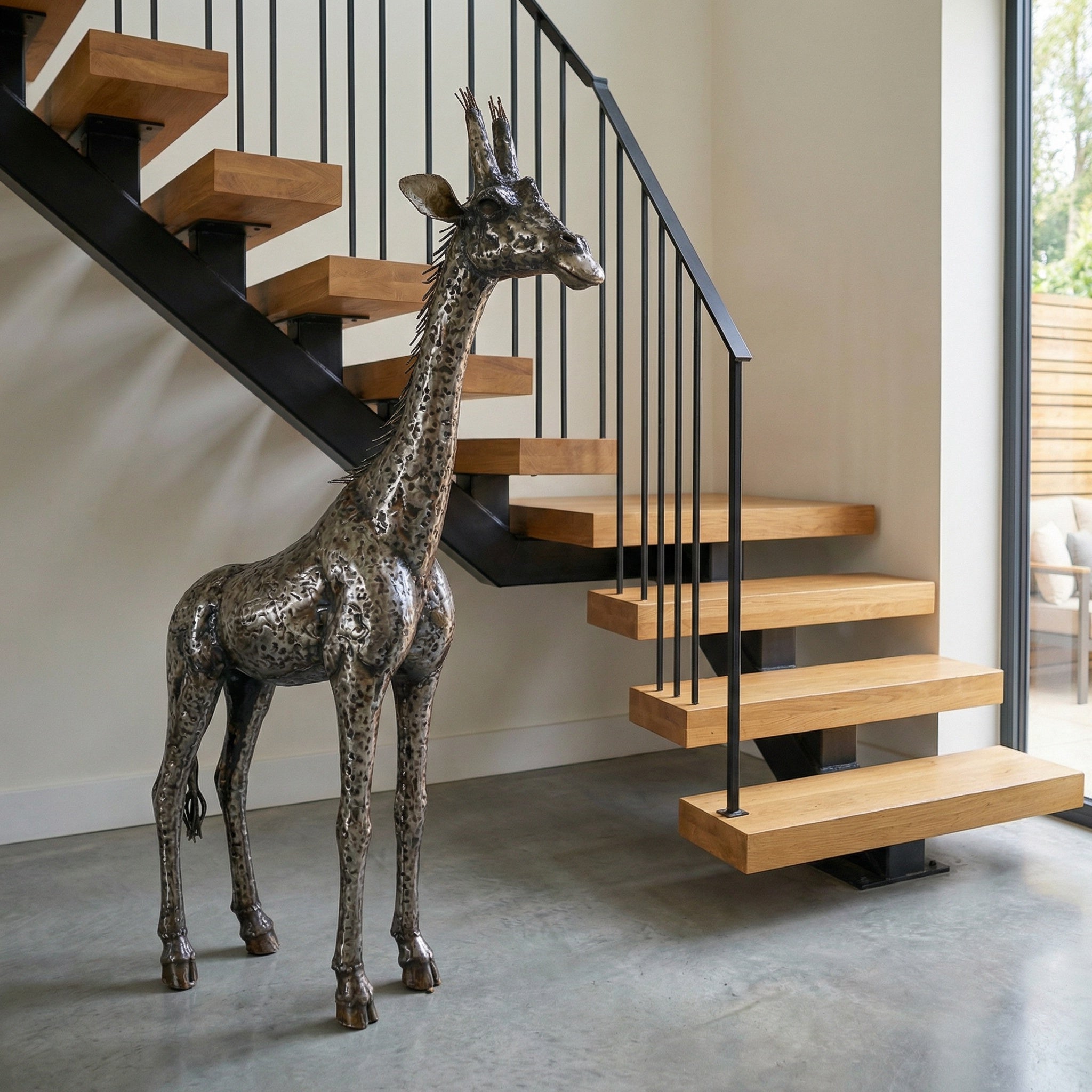 Giraffe Metal Sculpture 4ft