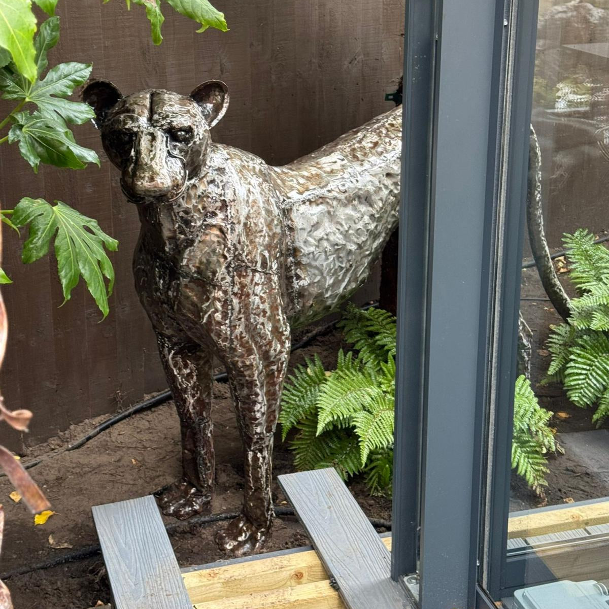 Cheetah Metal Sculpture Standing