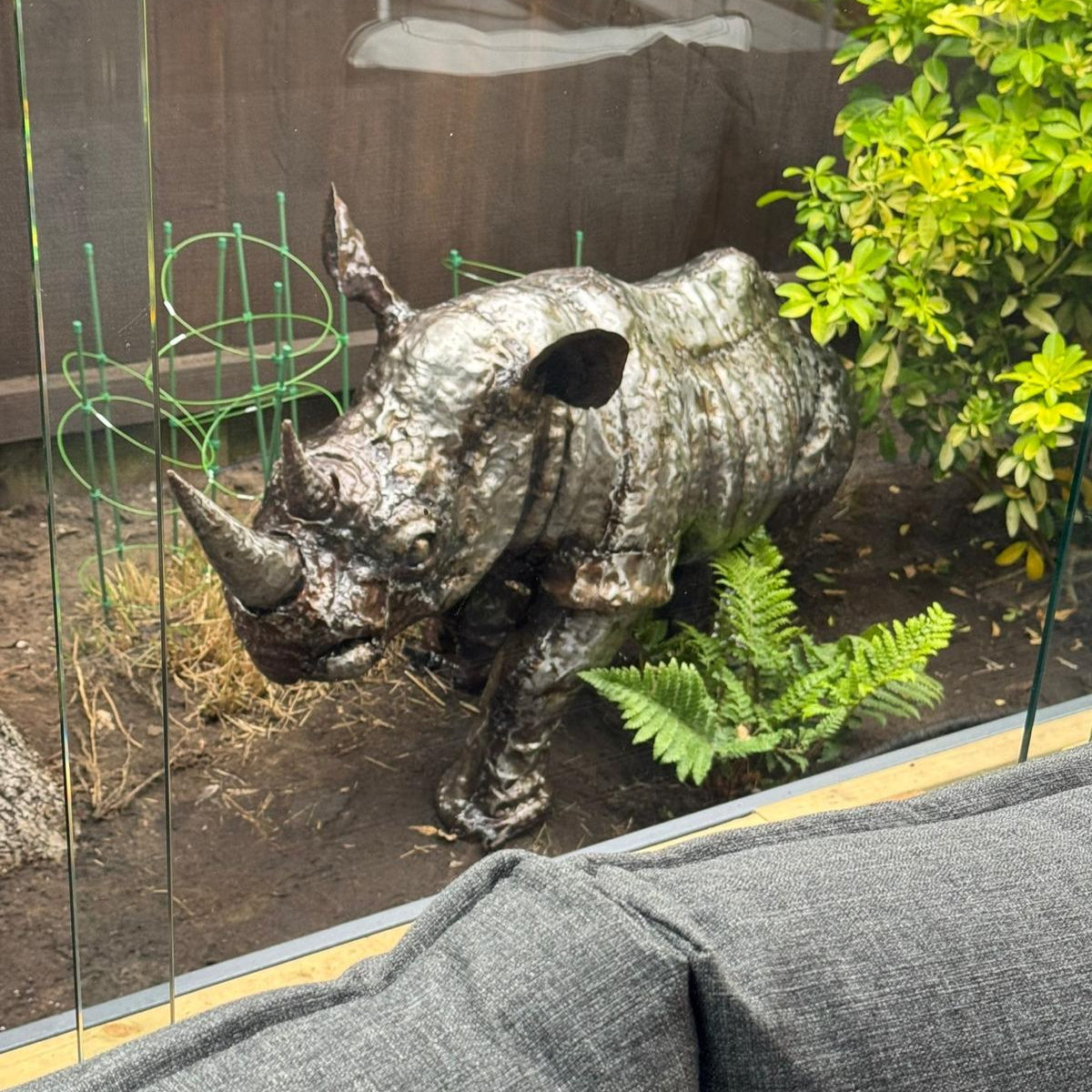 2ft Rhino Metal Sculpture