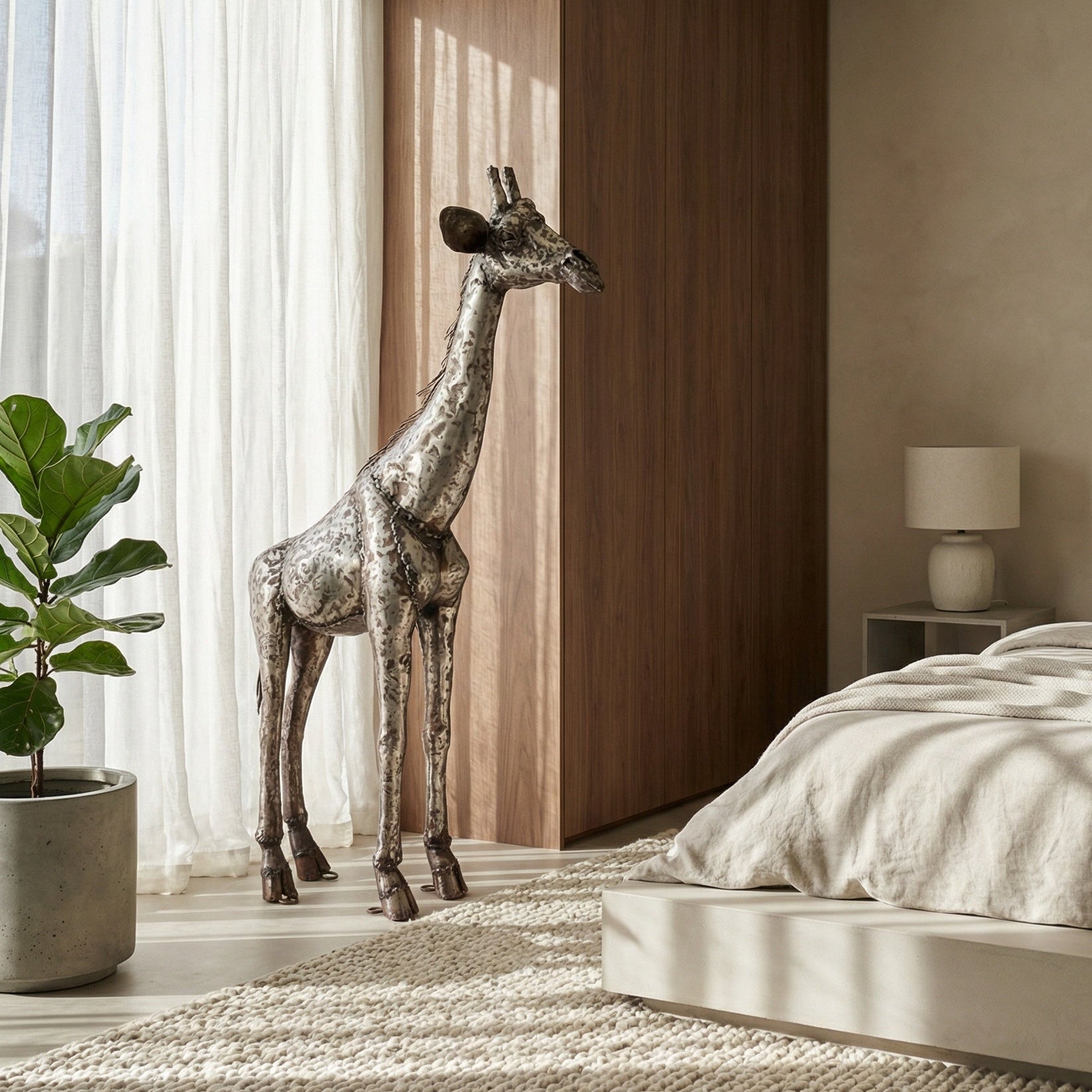 Giraffe Metal Sculpture 3ft