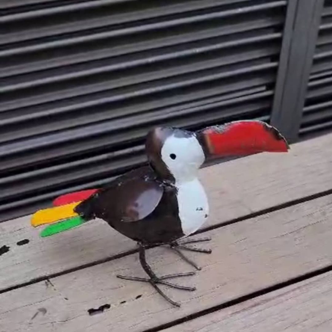 Black Toucan Metal Sculpture - Pangea Sculptures