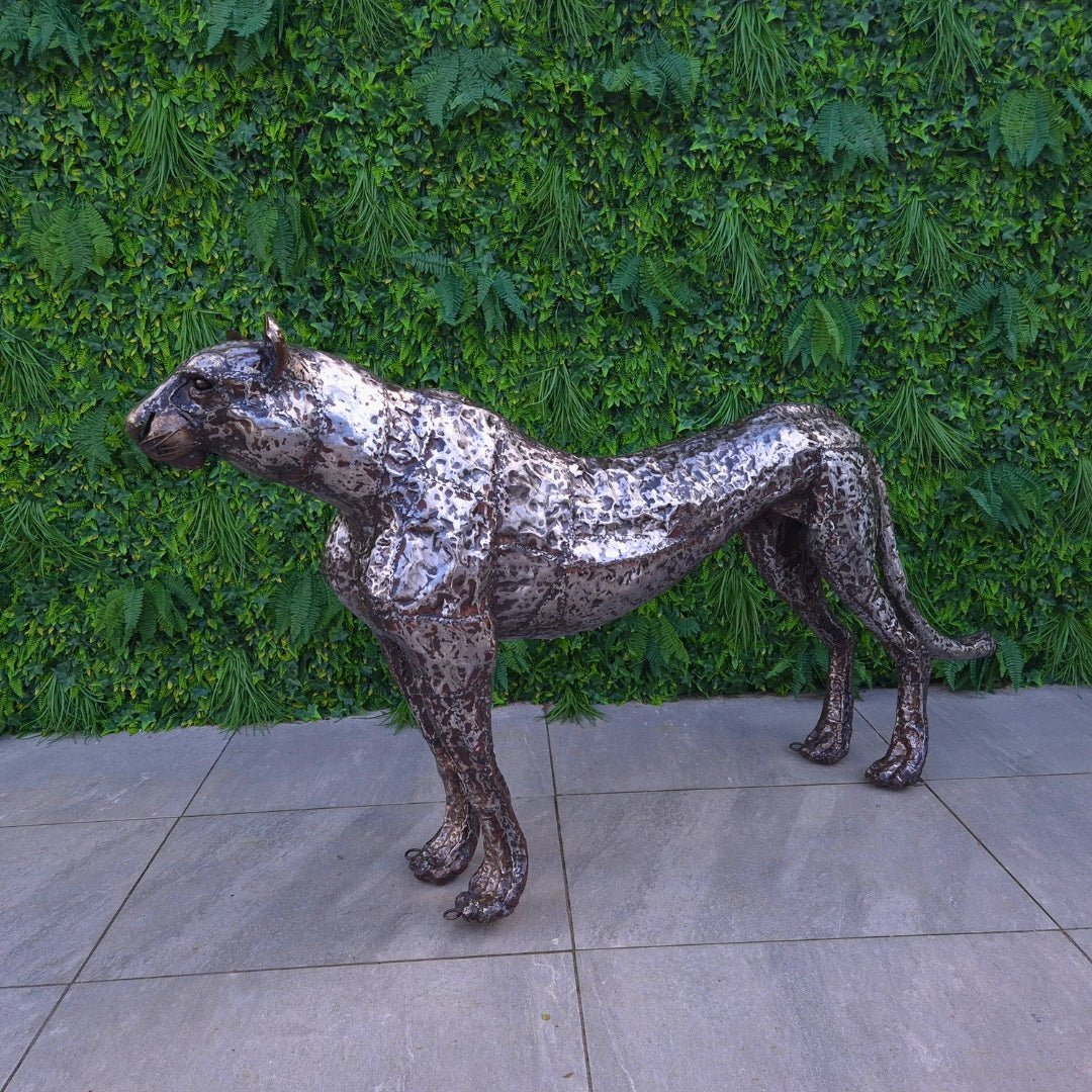 Cheetah Metal Sculpture Standing - Pangea Sculptures