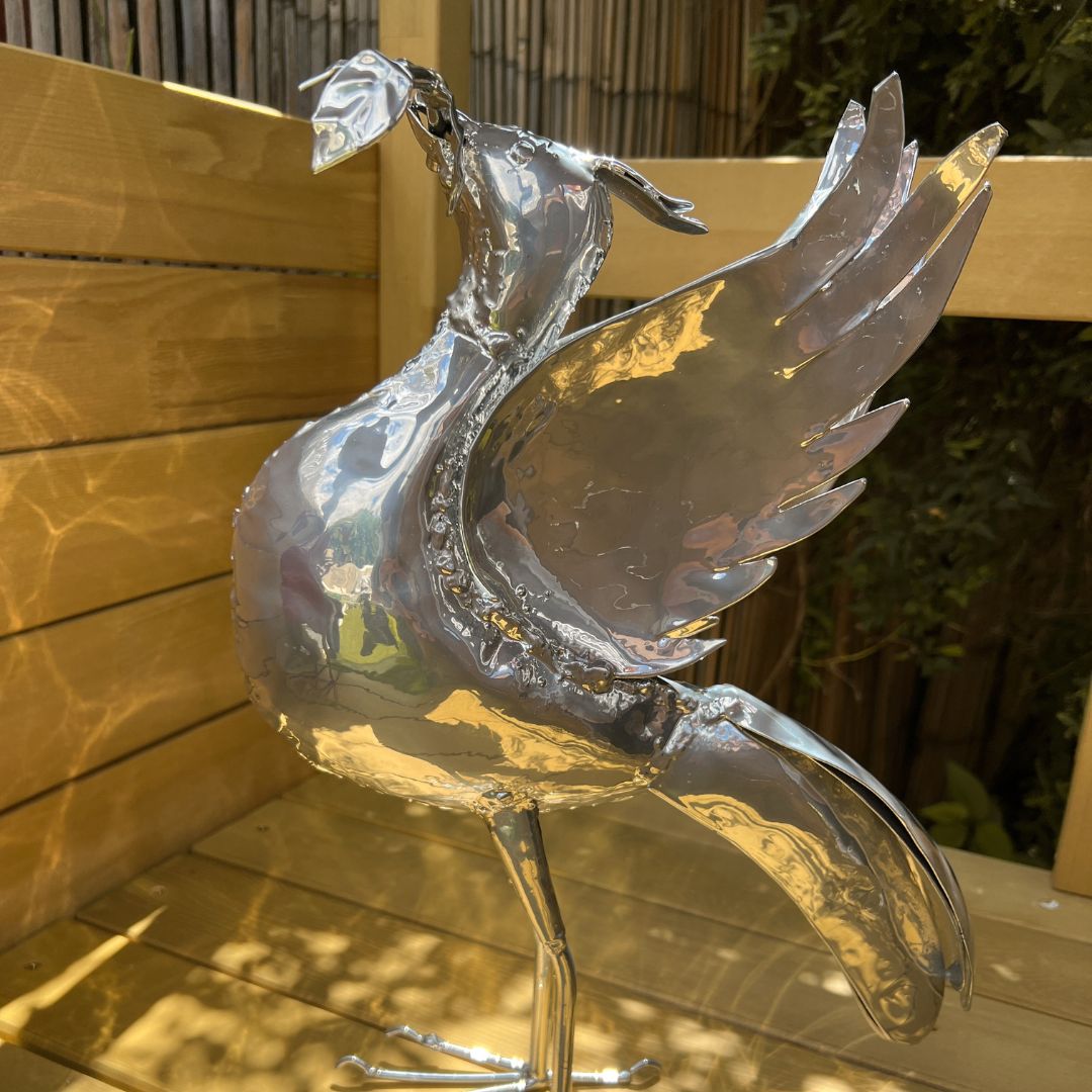 Chrome Liver bird | Limited Edition - Pangea Sculptures