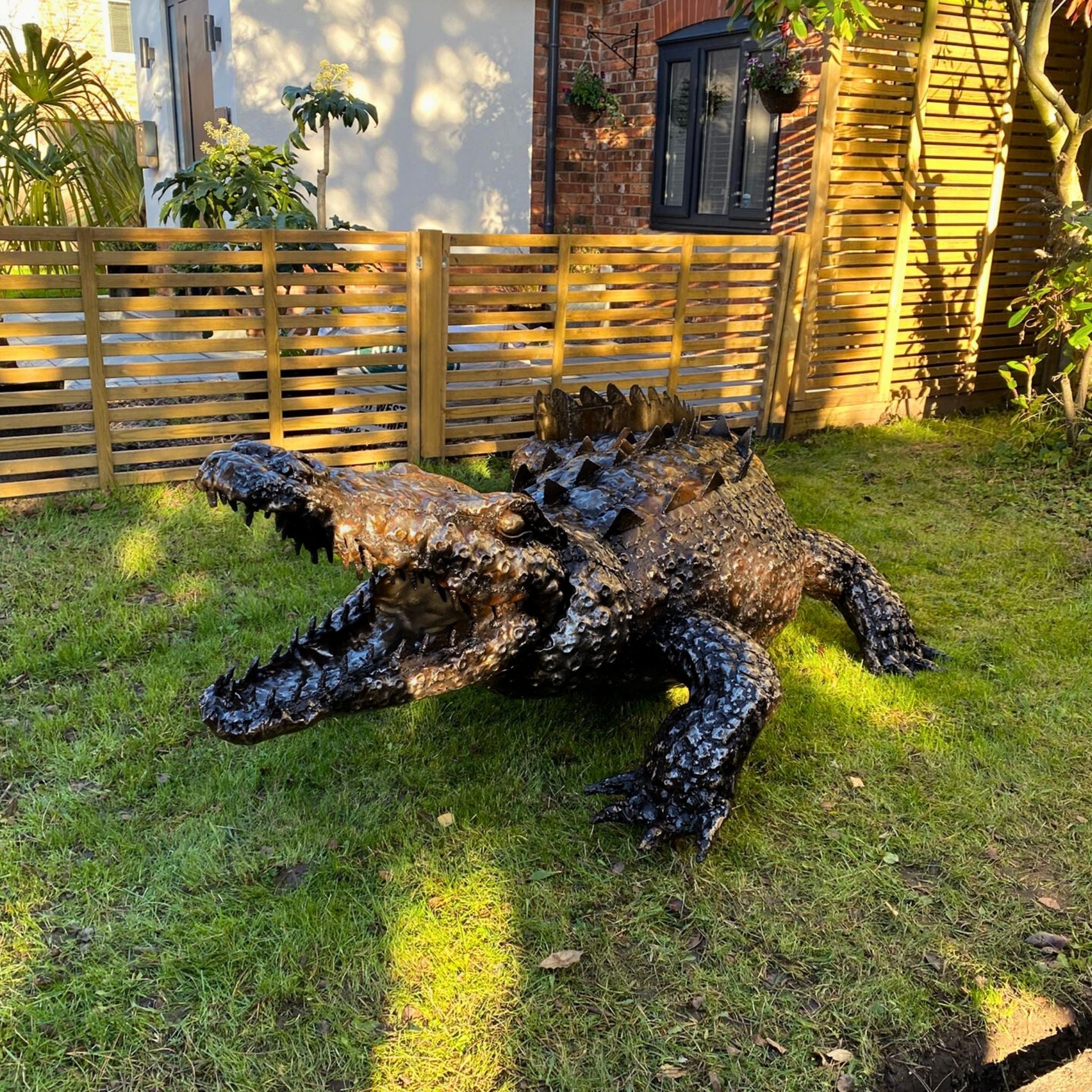 Crocodile Metal Sculpture 12ft