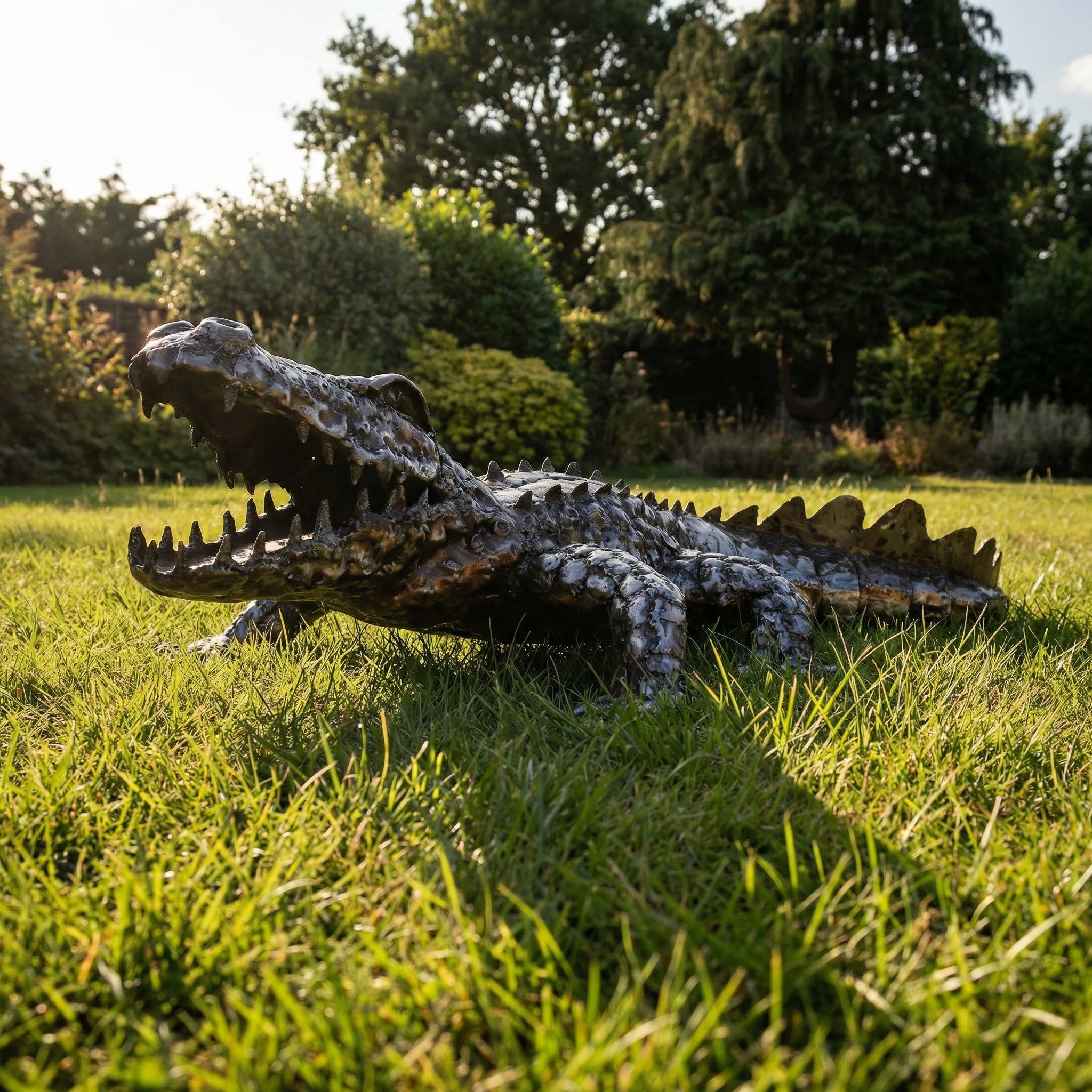 Crocodile Metal Sculpture 4ft
