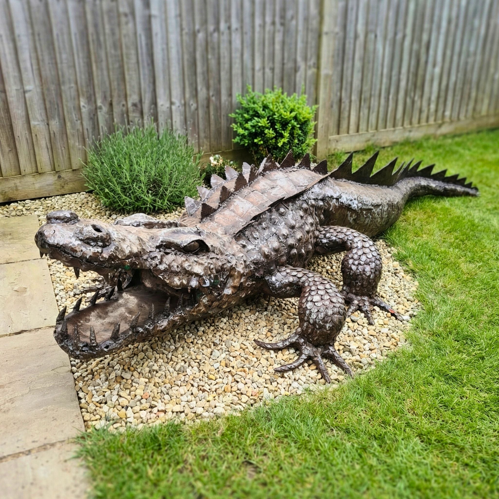 Crocodile Metal Sculpture 7ft