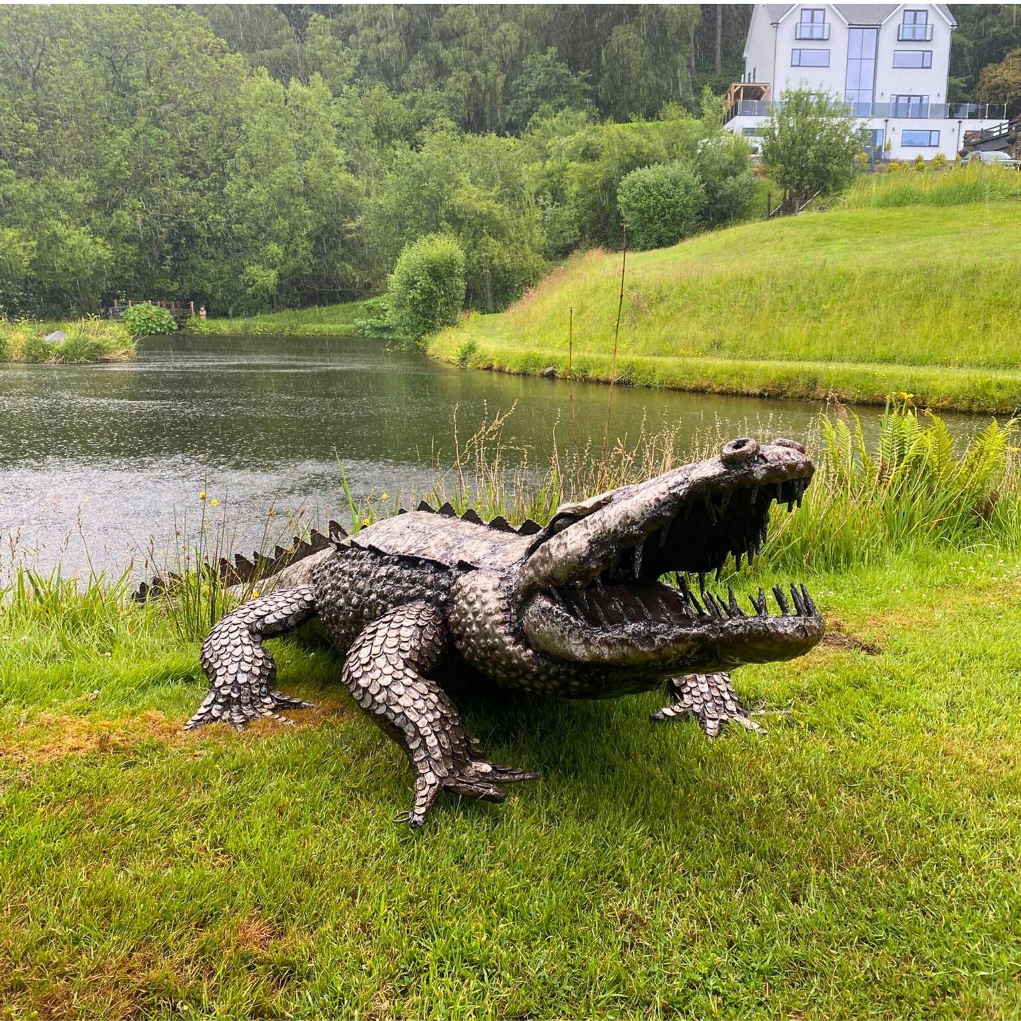 Crocodile Metal Sculpture 12ft