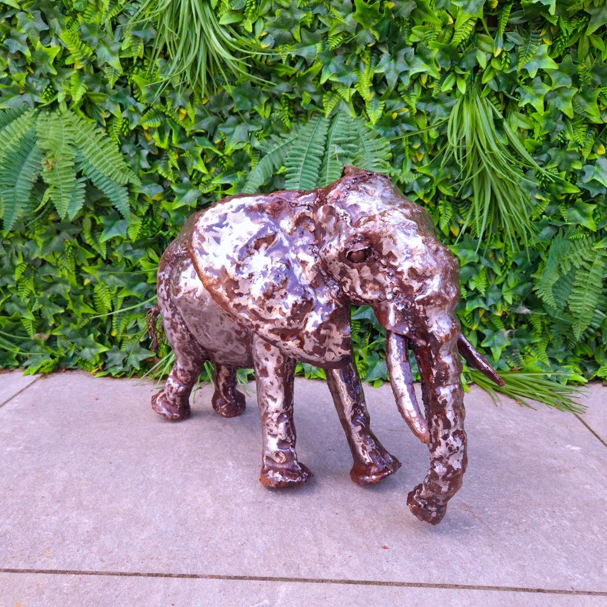 Elephant Metal Sculpture 1ft - Pangea Sculptures