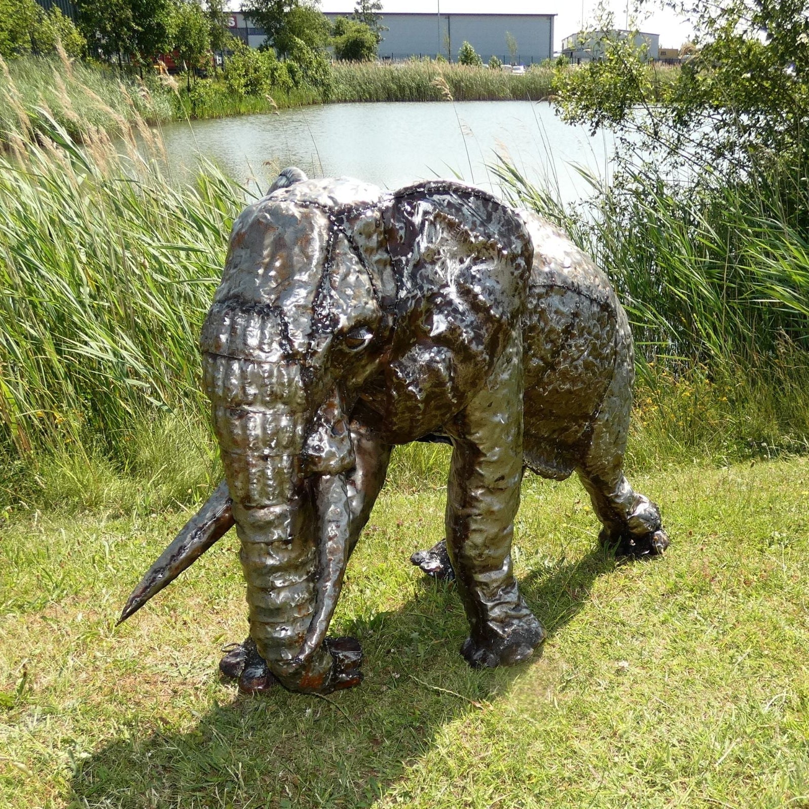 Elephant Metal Sculpture 2ft - Pangea Sculptures