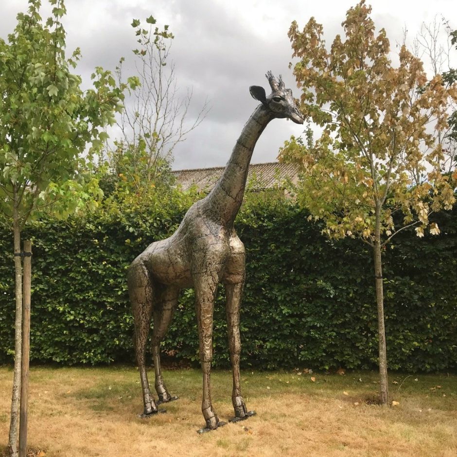 Giraffe Metal Sculpture 11ft - Pangea Sculptures