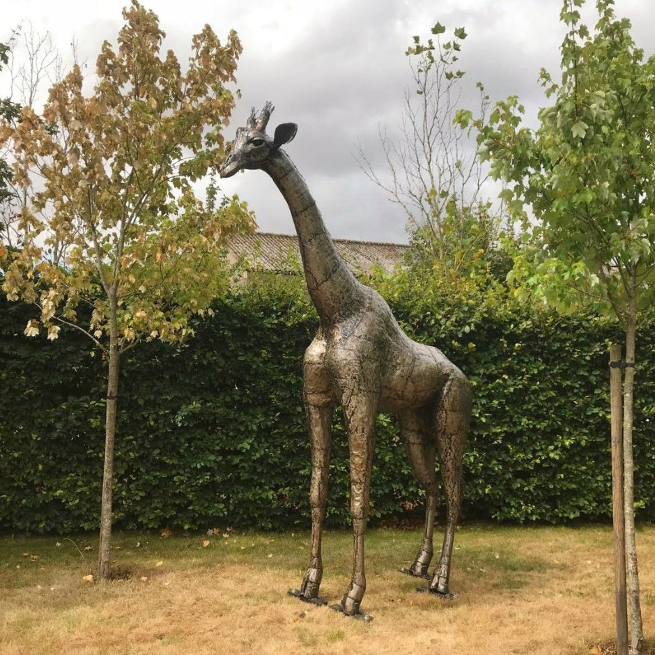 Giraffe Metal Sculpture 11ft - Pangea Sculptures