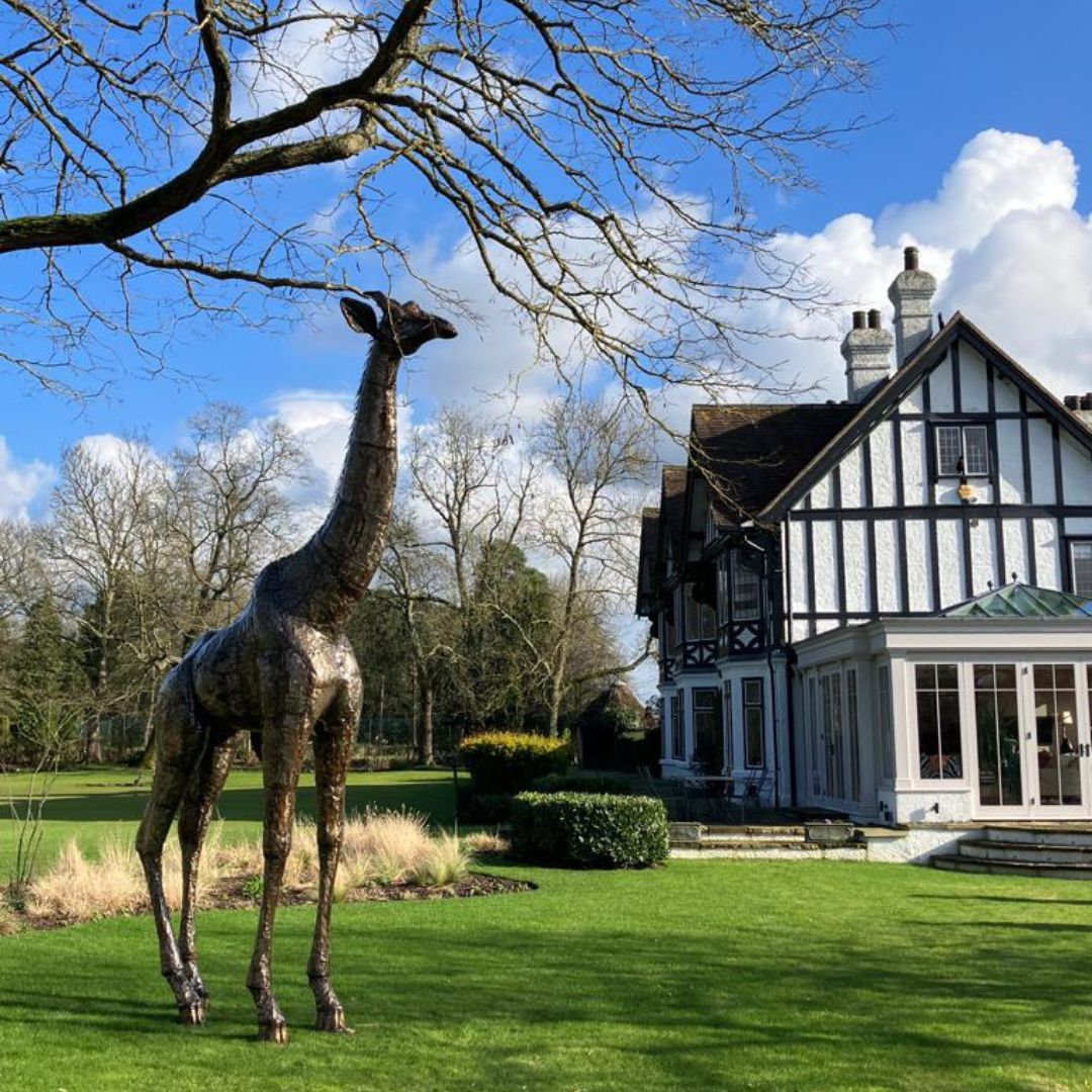 Giraffe Metal Sculpture 14ft - Pangea Sculptures
