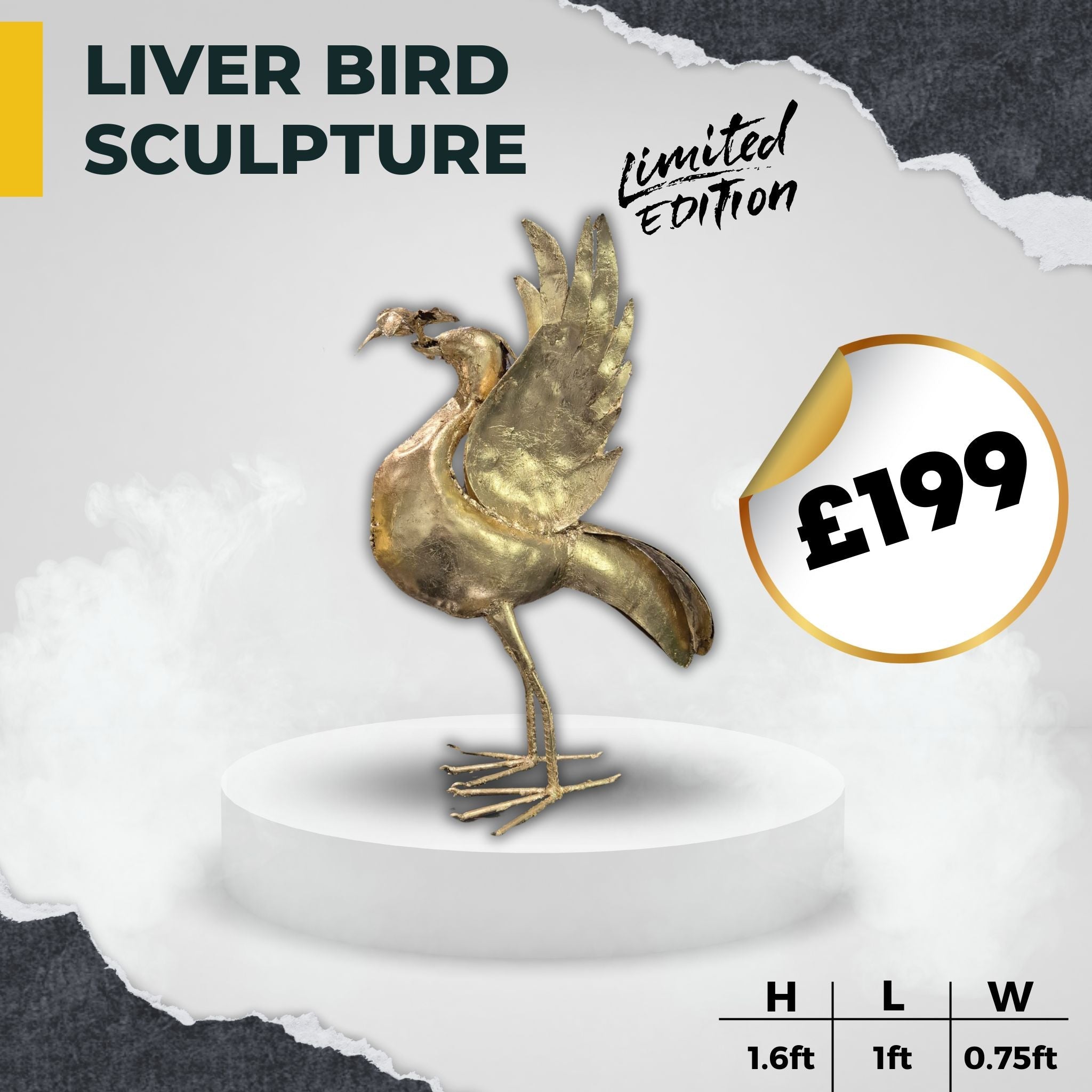 Limited Edition - Gold Liver Bird - Pangea Sculptures